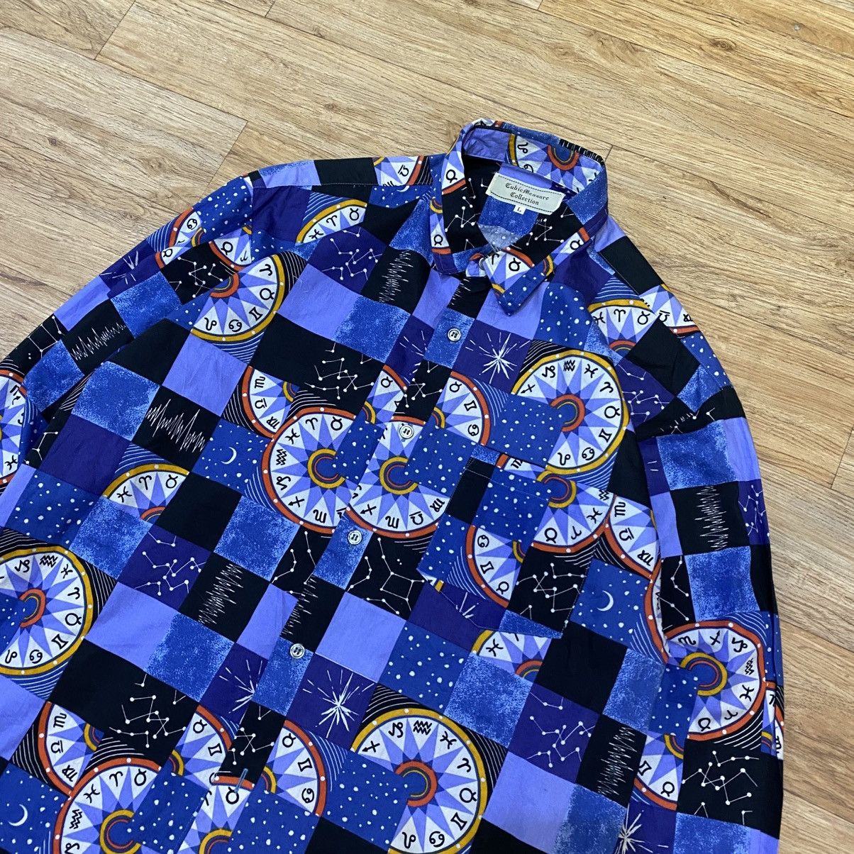 Japanese Brand 1990s Cubic Measure Pattren Clocks Button Ups Shirts Size US XL / EU 56 / 4 - 3 Thumbnail