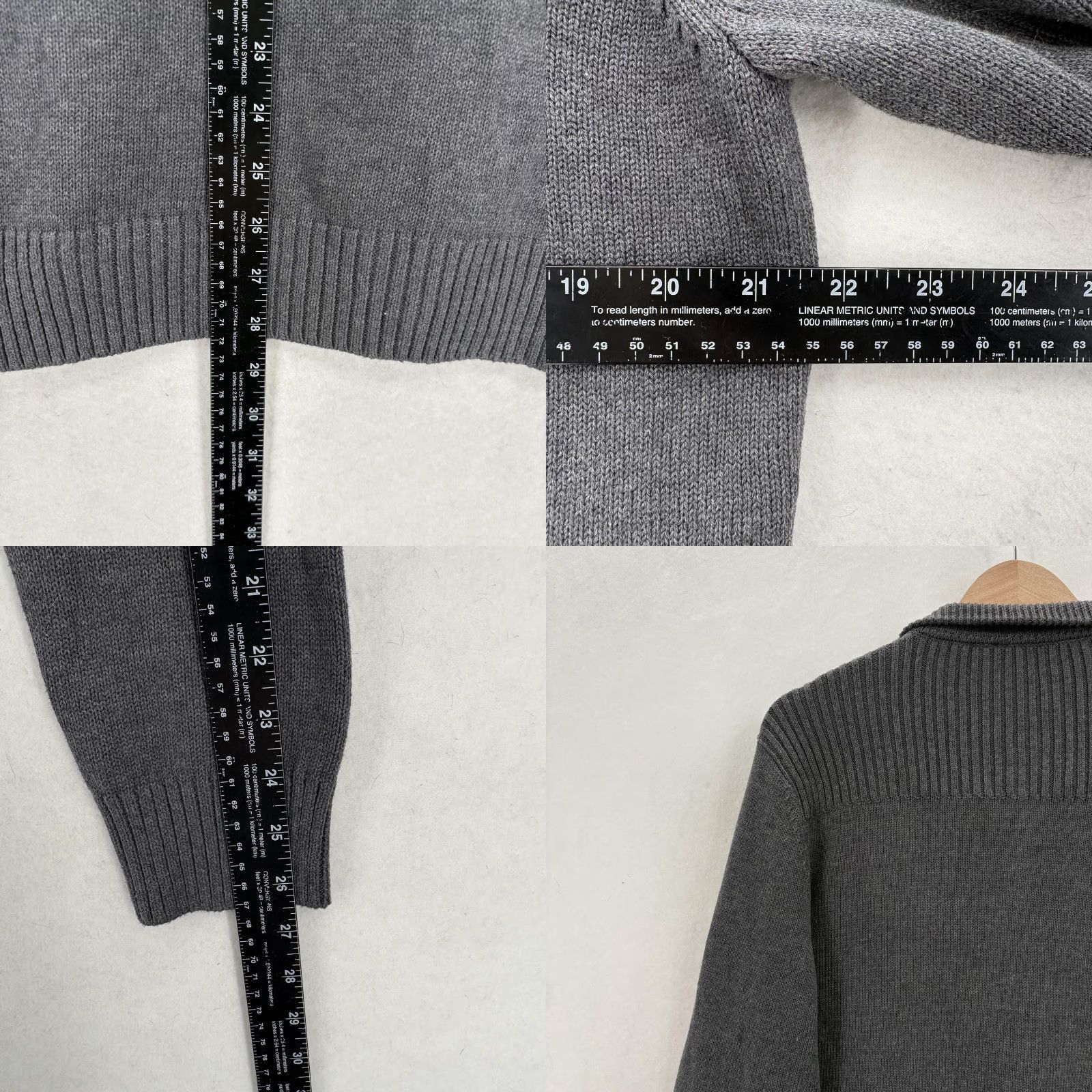 Apt. 9 APt.9 Sweater Mens L Gray Cotton Wool Cashmere 1/4 Zip Mock Neck Pockets NWT Size US L / EU 52-54 / 3 - 8 Thumbnail