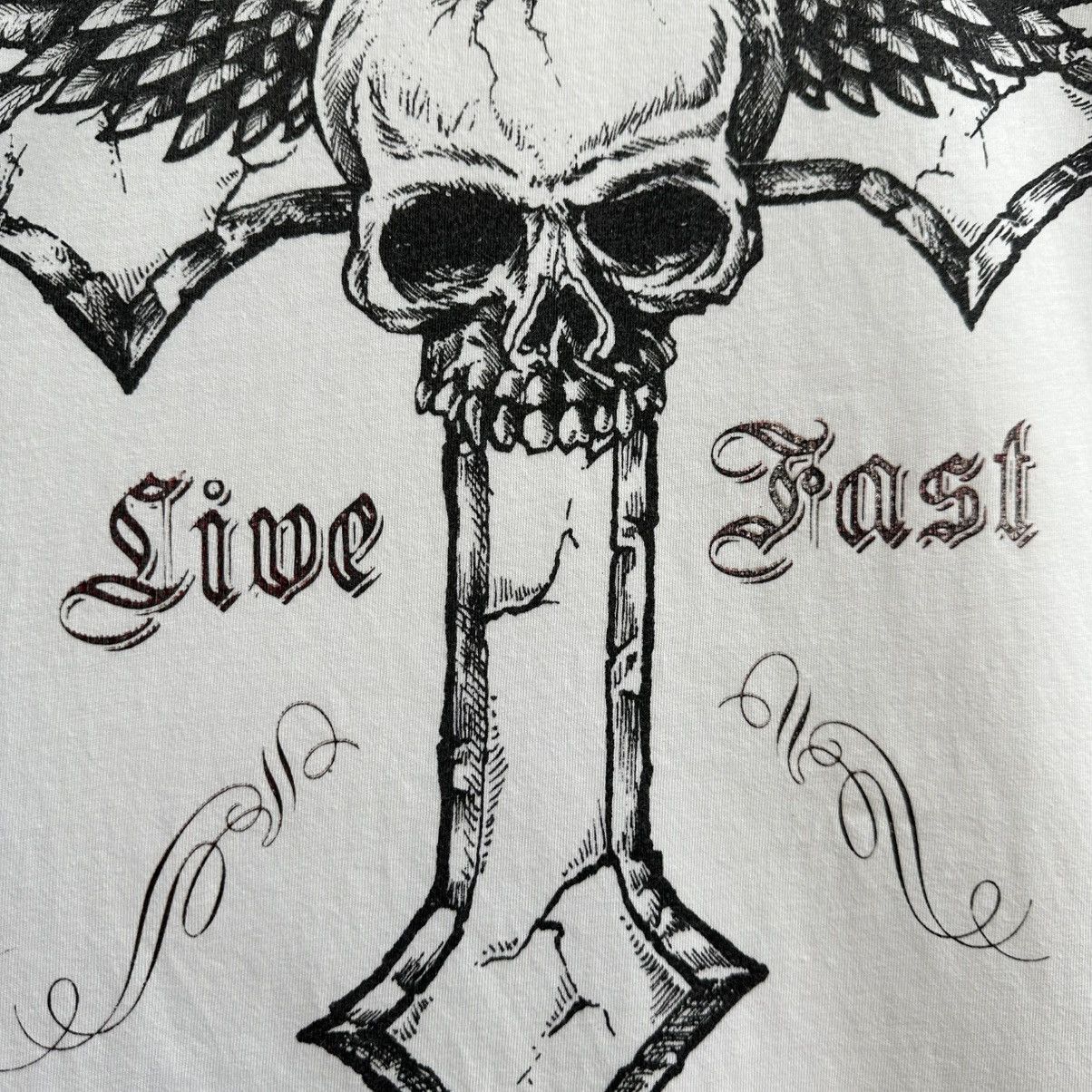 Affliction VINTAGE CRAZY Y2K AFFLICTION LIVE FAST CROSS SKULL TEE Size US L / EU 52-54 / 3 - 5 Thumbnail