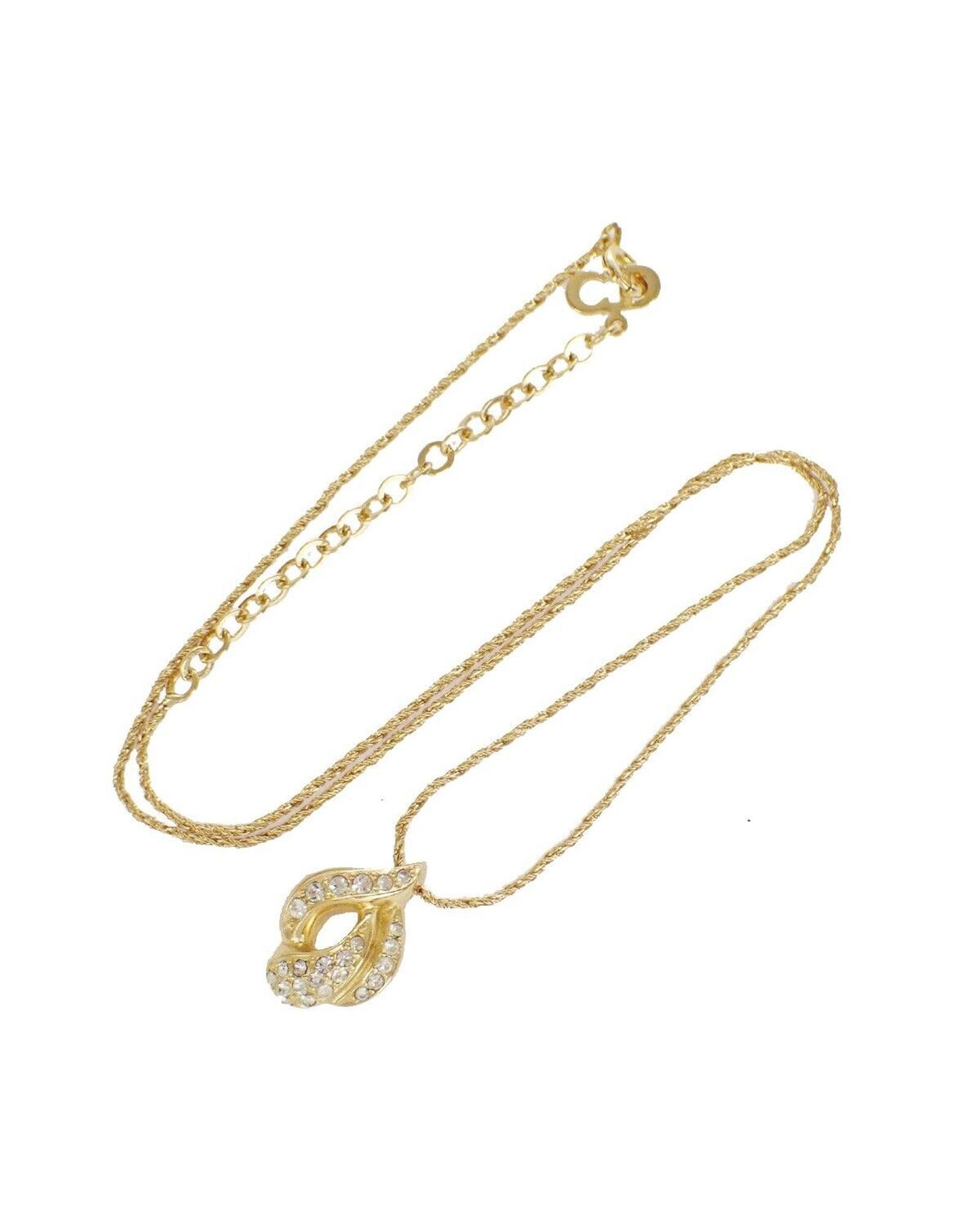 image of Dior Gold-Plated Chain And Charm Necklace, Women's