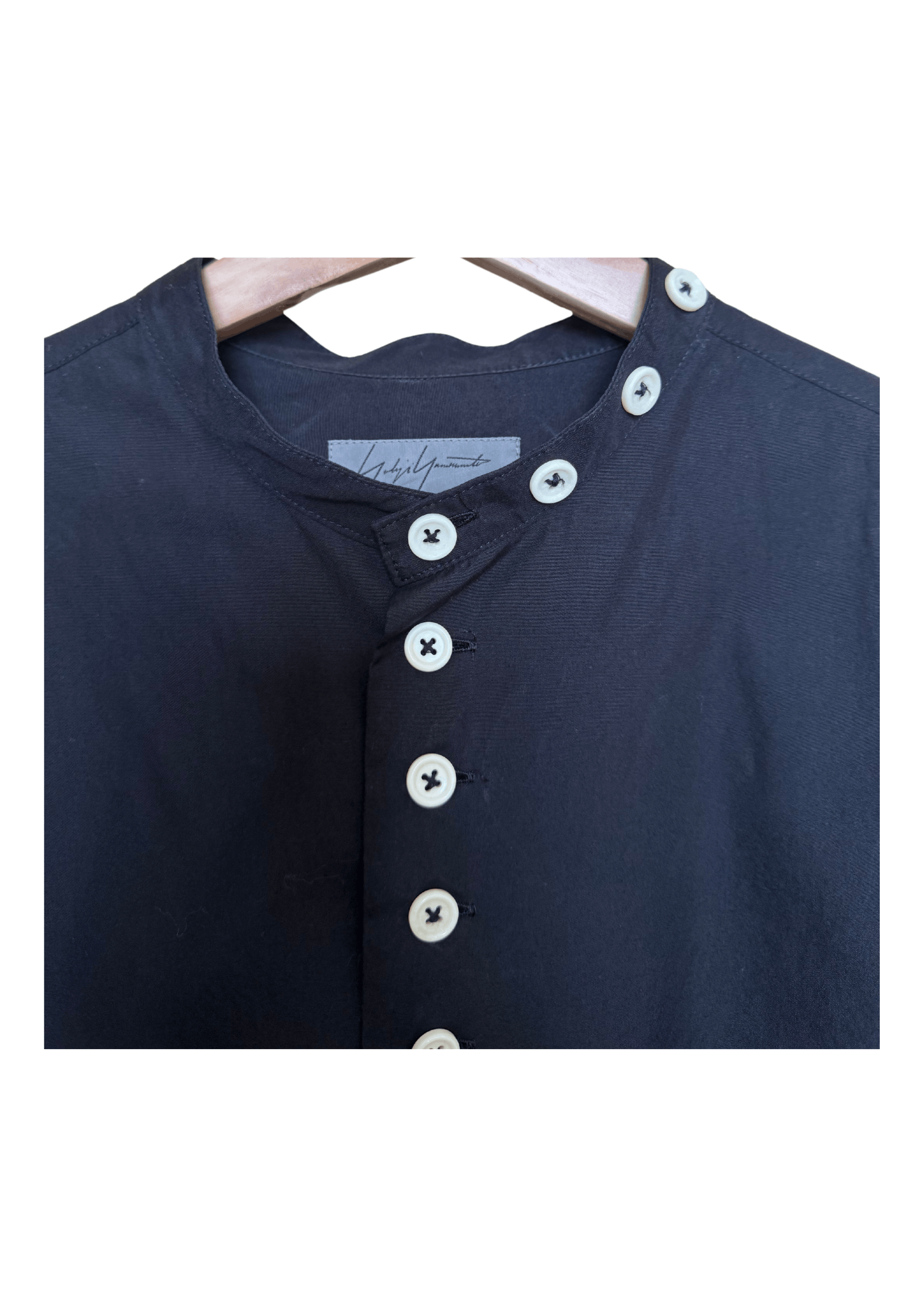 Yohji Yamamoto Black button down shirt Size US L / EU 52-54 / 3 - 3 Thumbnail