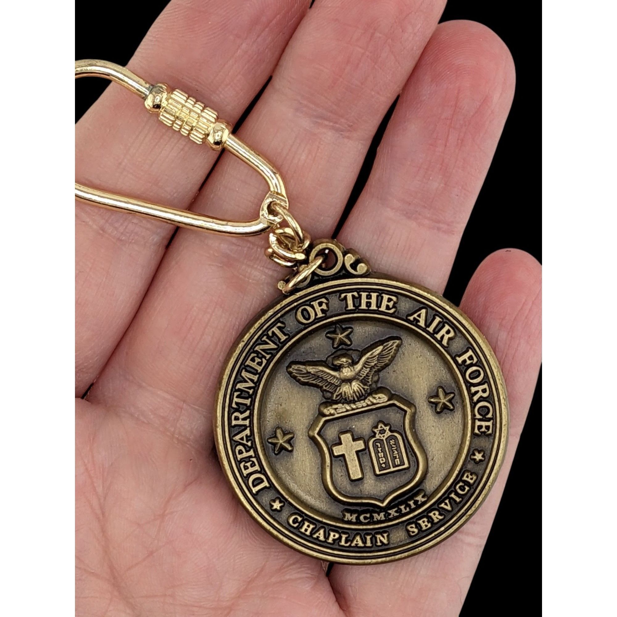 Other US Air Force Chaplain Service Keychain With Bronze Medallion Size ONE SIZE - 2 Thumbnail
