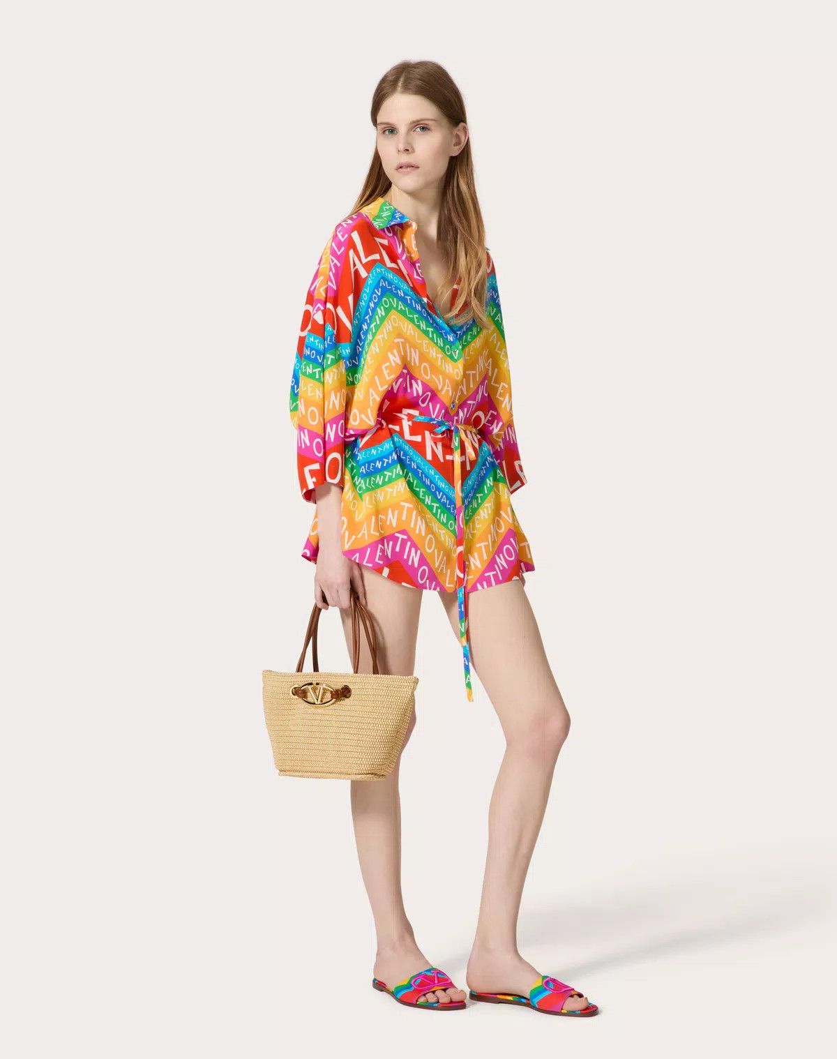 Valentino oc11z0725 Size:OS/Escape Tote Bag In Raffia in Beige Size ONE SIZE - 8 Thumbnail