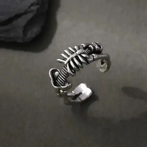Ring Of Fire Adjustable Skull Bones Ring Size ONE SIZE - 2 Thumbnail