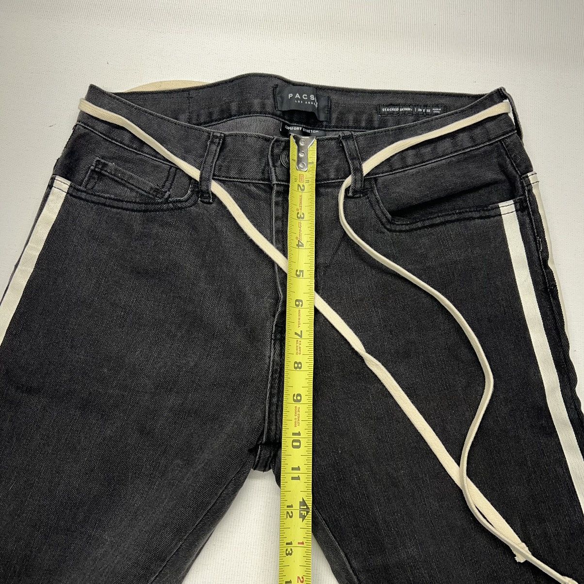 Pacsun Pacsun Jeans Black Stacked Skinny Drawstring Zip Side Stripe Size US 30 / EU 46 - 19 Thumbnail