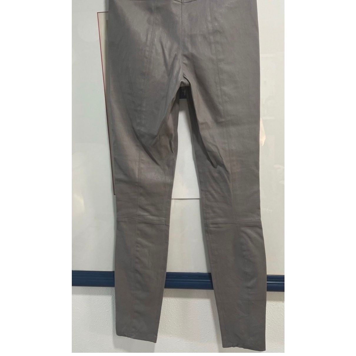 Theory Theory Gray Lamb Leather Leggings Size 4 Slim Fit Leather Size 27" / US 4 / IT 40 - 6 Thumbnail