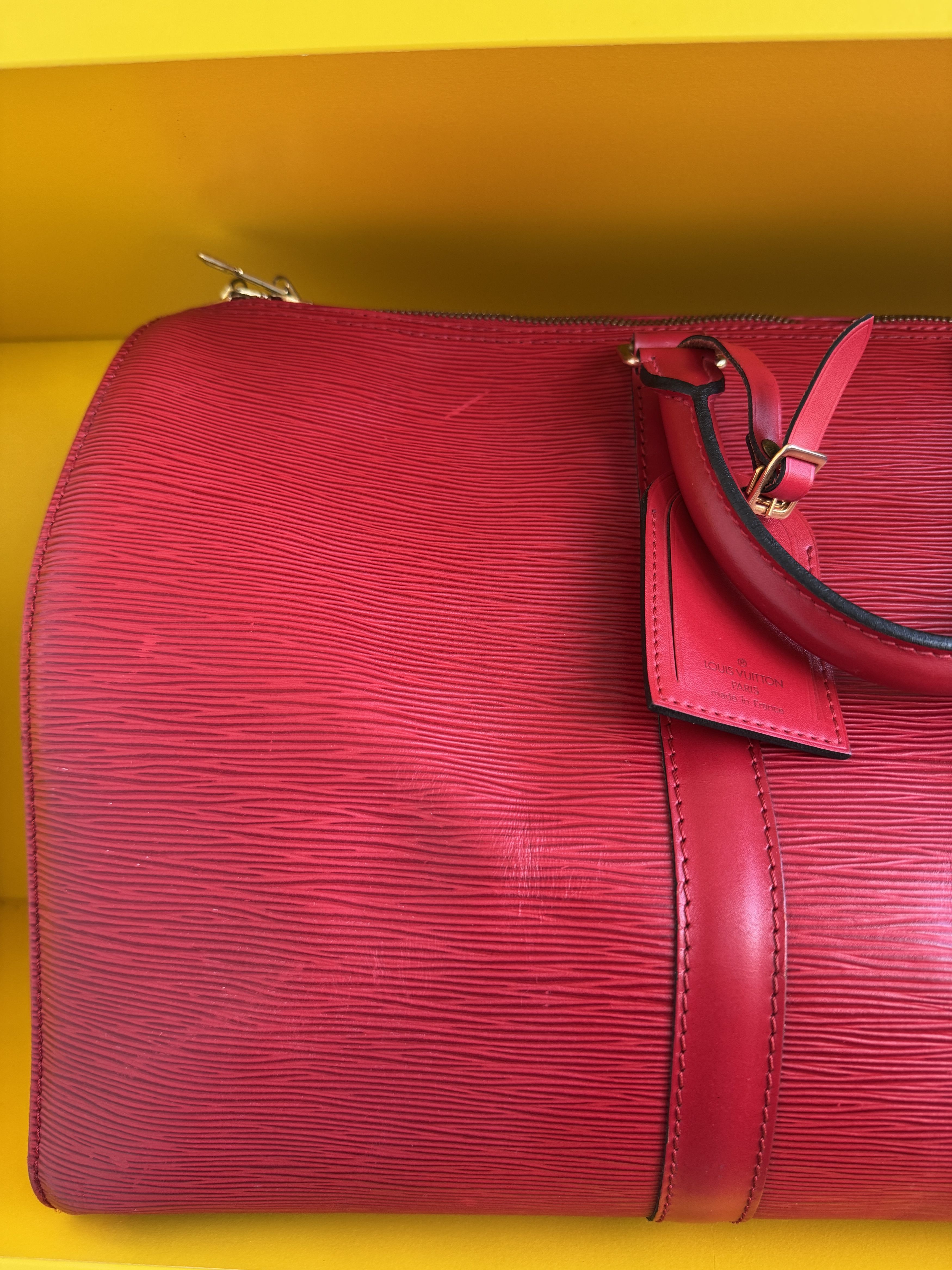 Louis Vuitton LOUIS VUITTON RED EPI LEATHER KEEPALL 45 Size 44 - 6 Thumbnail