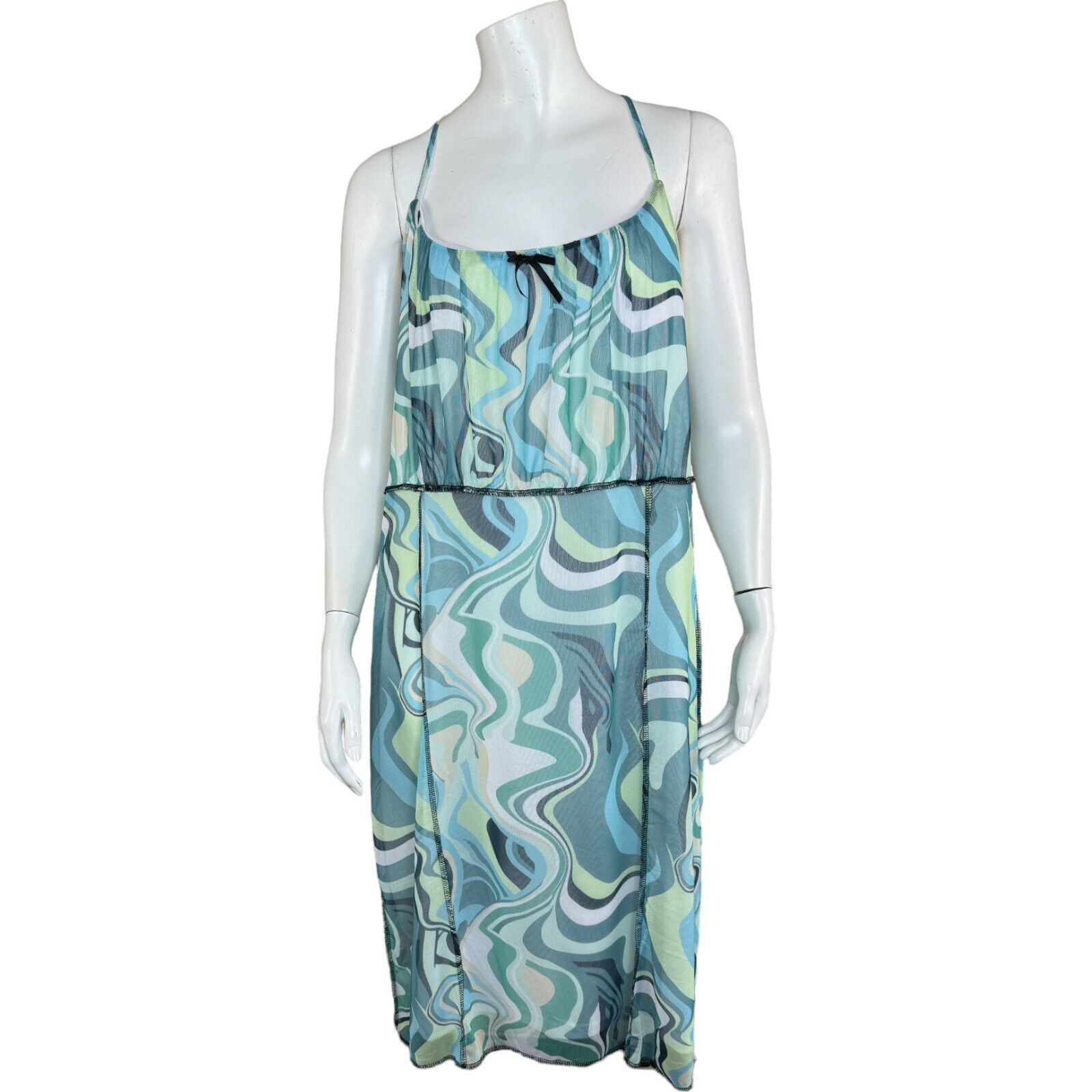 rue21 Rue 21 Blue Swirl Sleeveless Sheath Dress Lined Size 2X Size XXL / US 16-18 / IT 52-54 - 1 Thumbnail