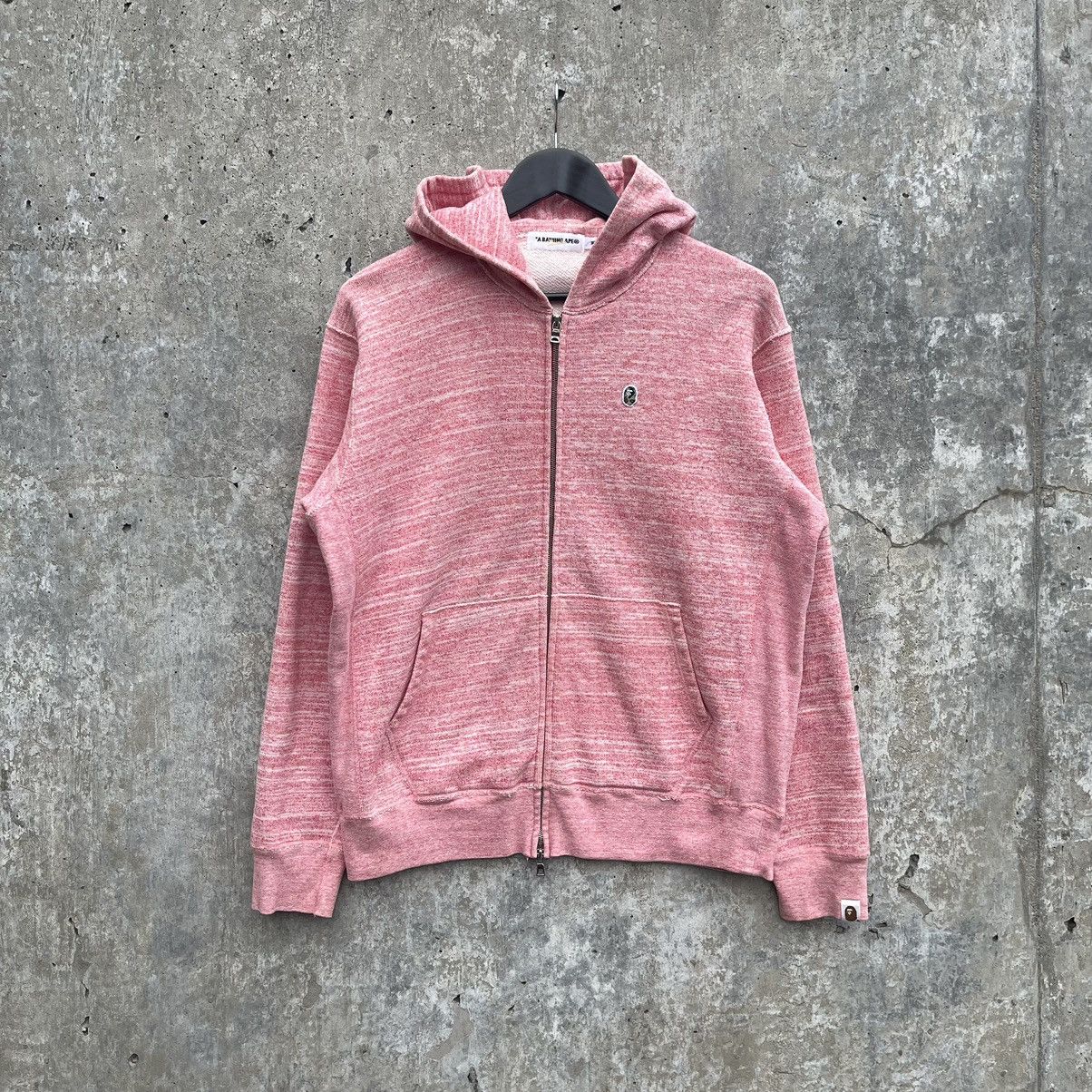 image of Bape Heather One Point Hoodie in Pink, Men's (Size Medium)