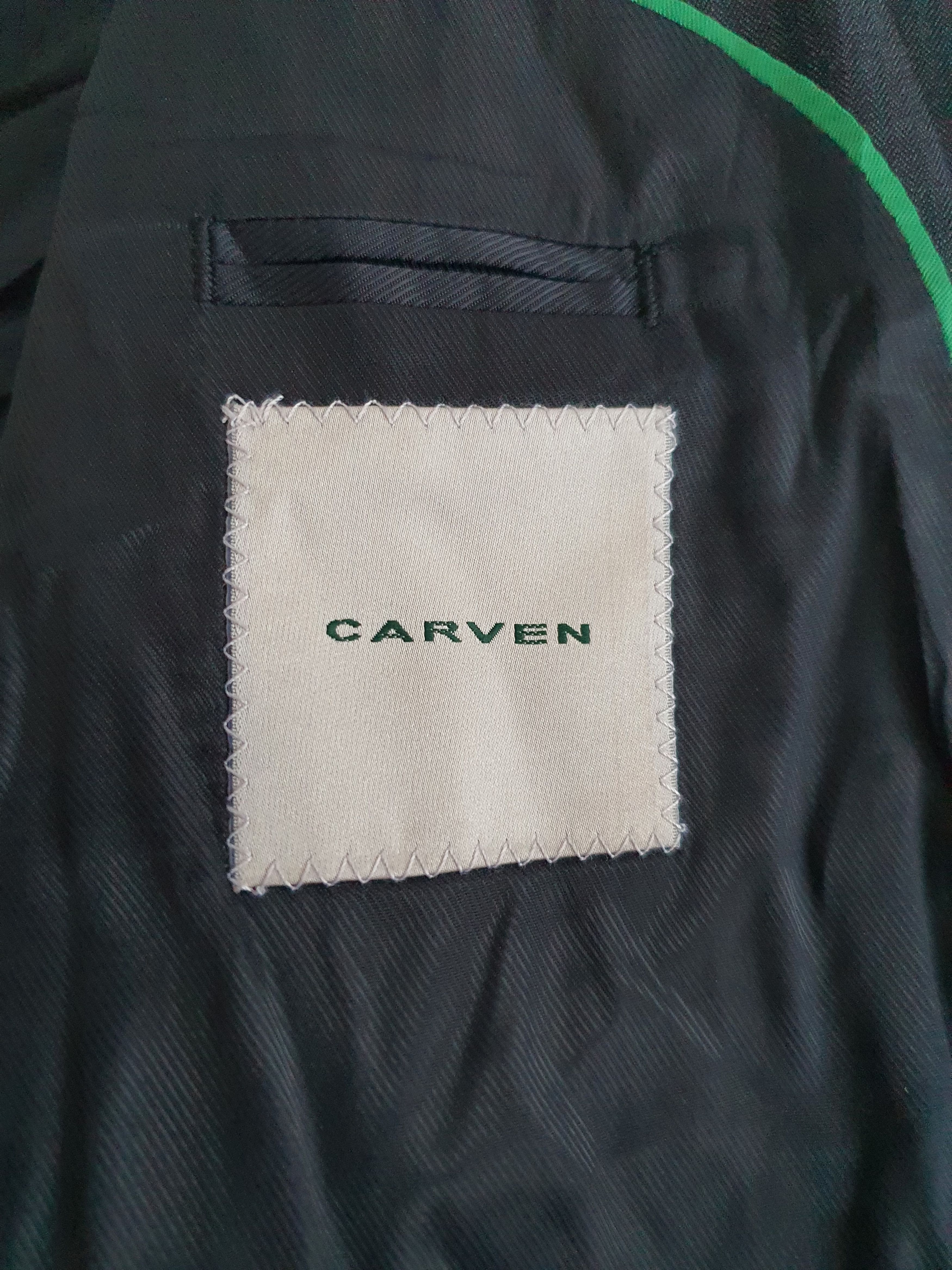 Carven Sports Coat Suit Jacket - Navy Micro Herringbone Size 48R - 5 Thumbnail