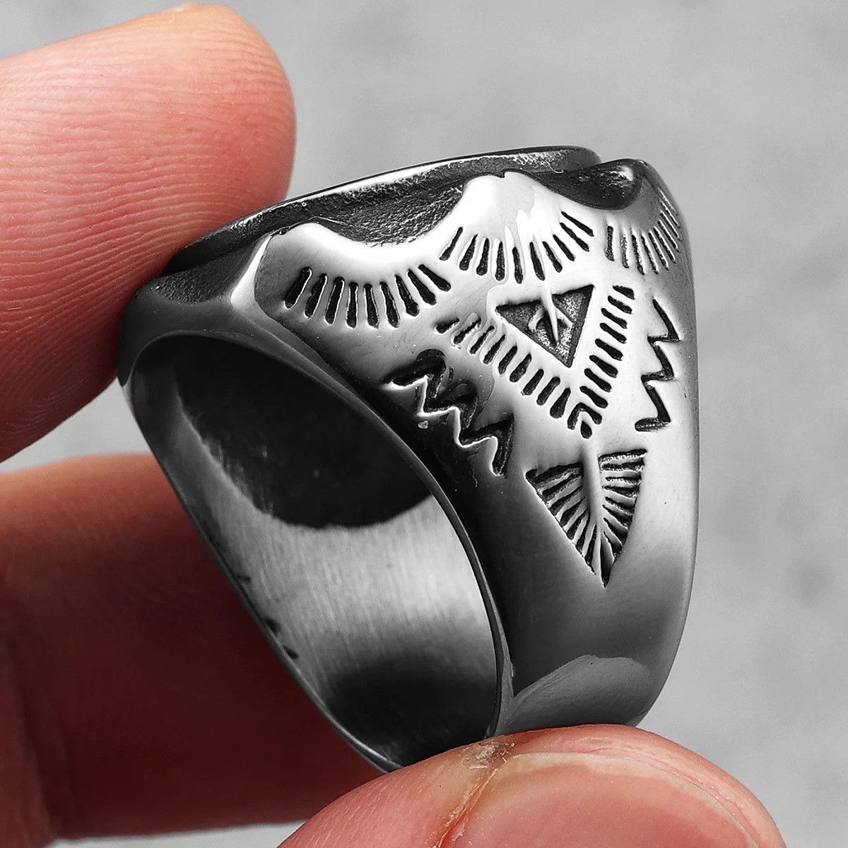 Vintage Retro Stylish Skull Men Ring Size ONE SIZE - 2 Thumbnail
