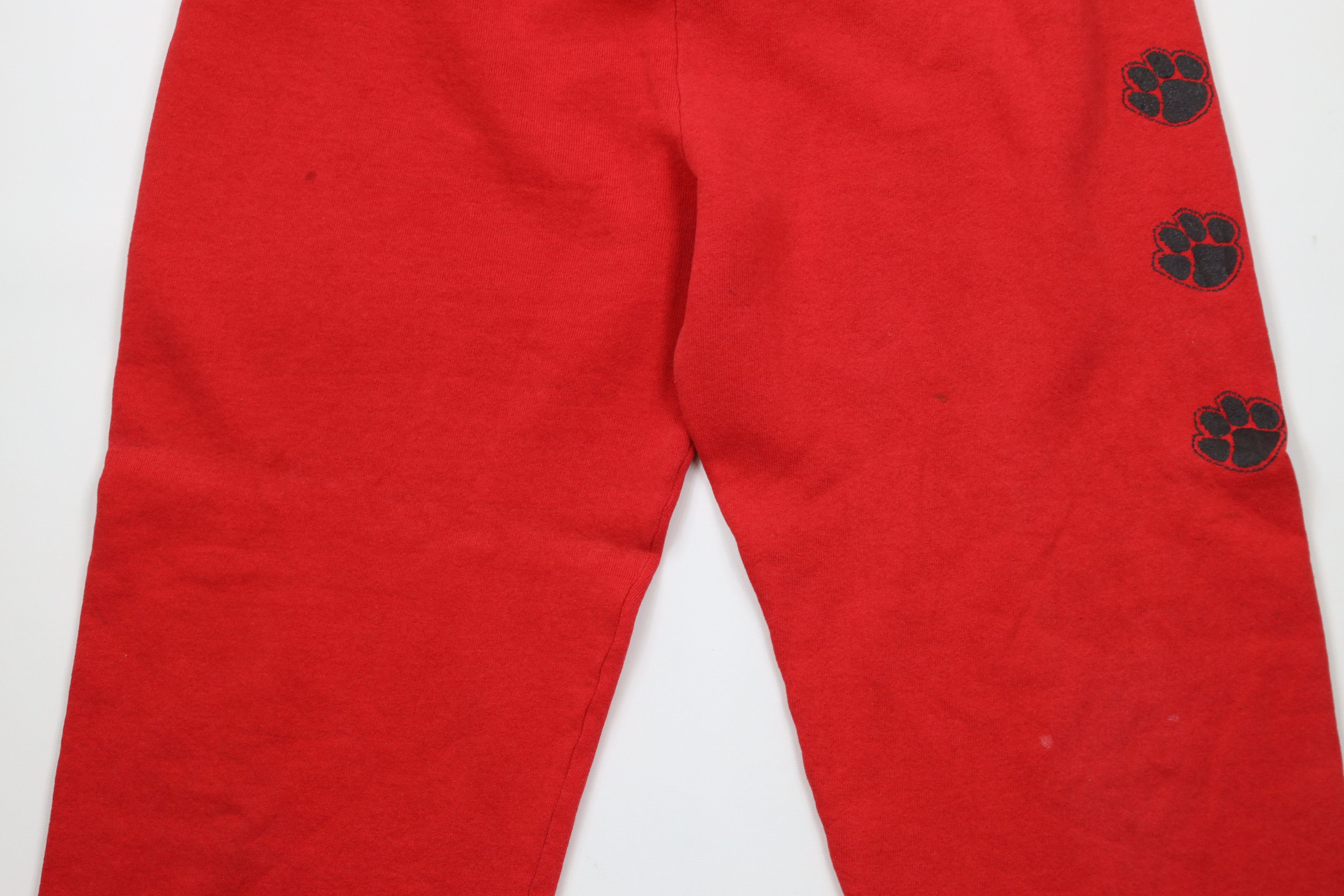 Vintage Vintage 90s Streetwear Paw Print Sweatpants Joggers Red USA Size US 38 / EU 54 - 2 Thumbnail