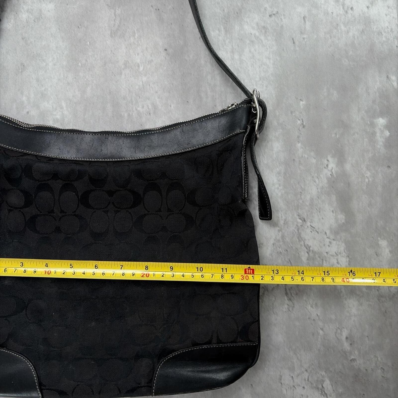 Coach Vintage Y2K Coach Black Signature Jacquard Hobo Shoulder Bag Size ONE SIZE - 7 Thumbnail