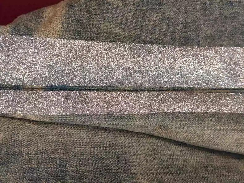 Amiri Amiri silver glitter pink knee hole jeans-2506 Size US 33 - 7 Thumbnail