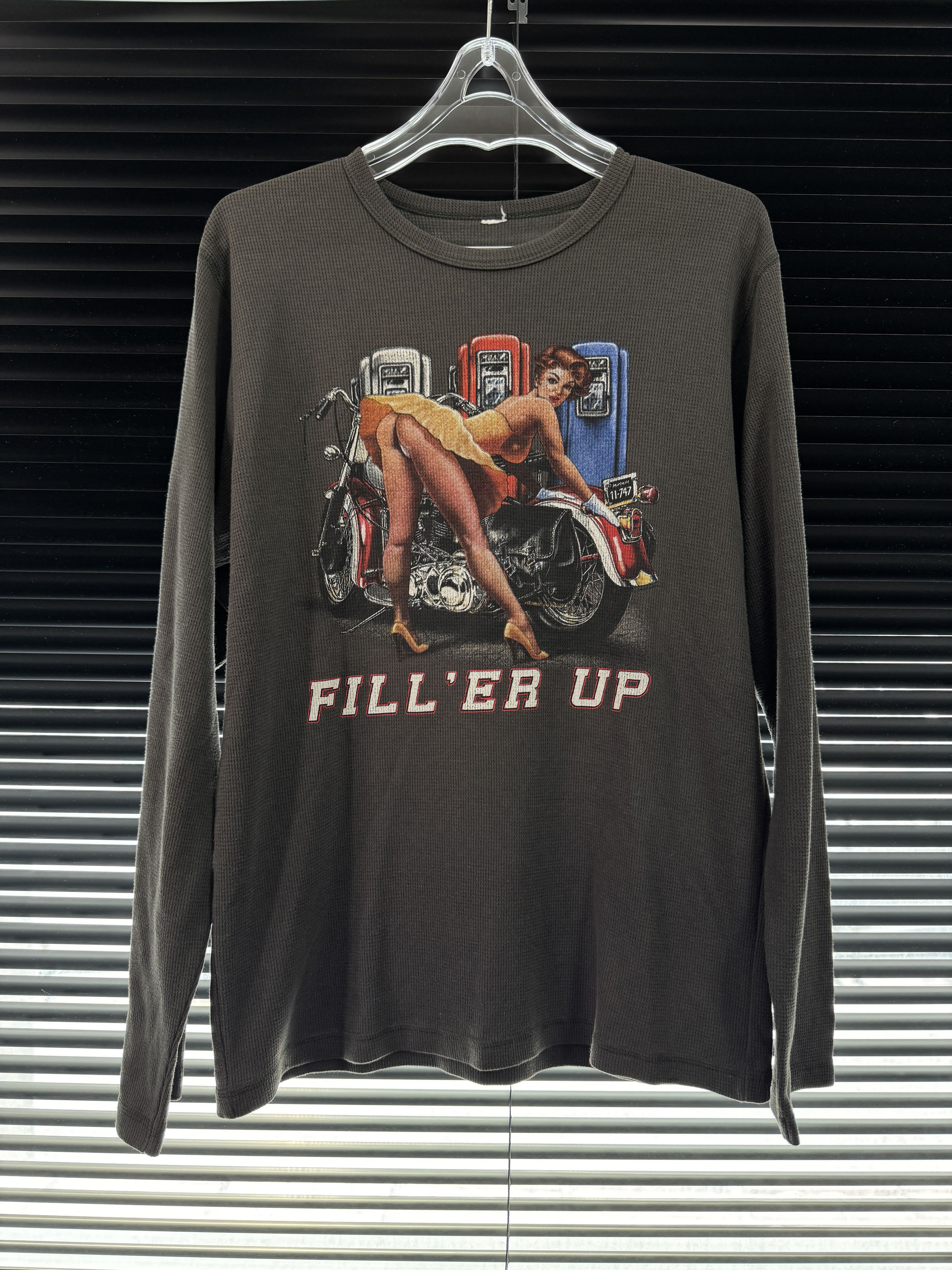 Vintage Vintage 2000s Biker "Fill Her up" Thermal Long Sleeve Size US XL / EU 56 / 4 - 1 Thumbnail