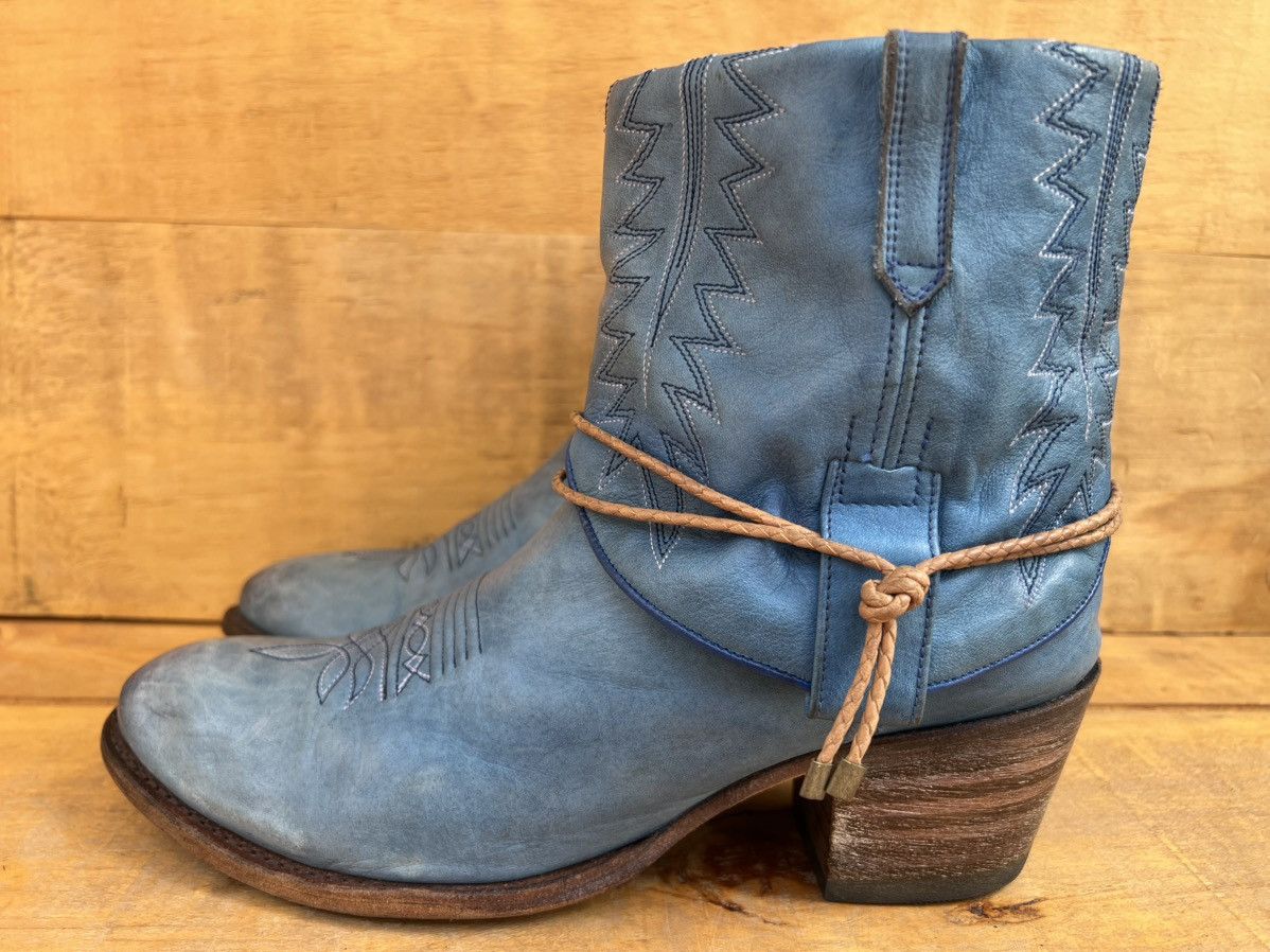 Sendra Sendra Western Biker Blue Leather Boots Size US 11 / IT 41 - 1 Thumbnail