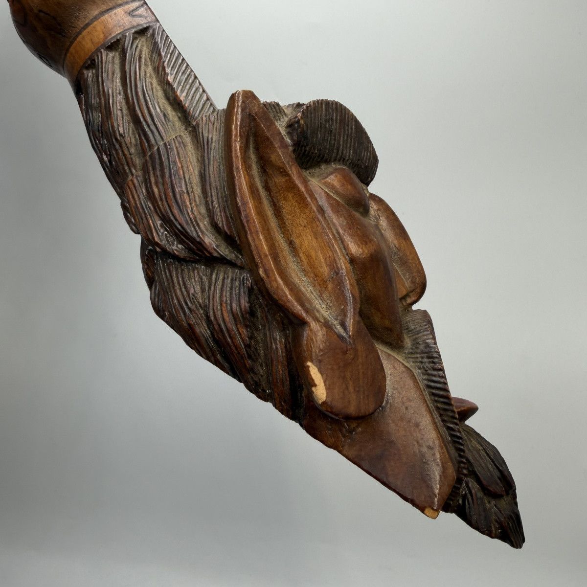 Vintage Vintage Hand Carved Wooden Wall Decor Bearded Man Folk Art Size ONE SIZE - 10 Thumbnail
