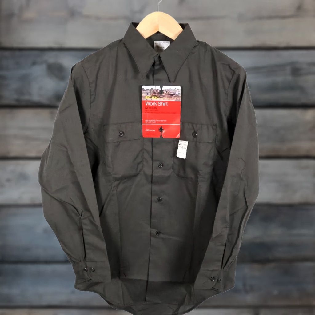 Vintage VINTAGE Big Mac Work Shirt Men's M Gray Green Twill USA Made Unworn Button-Up Cotton Blend Long Sleeve Collared Size US M / EU 48-50 / 2 - 1 Thumbnail