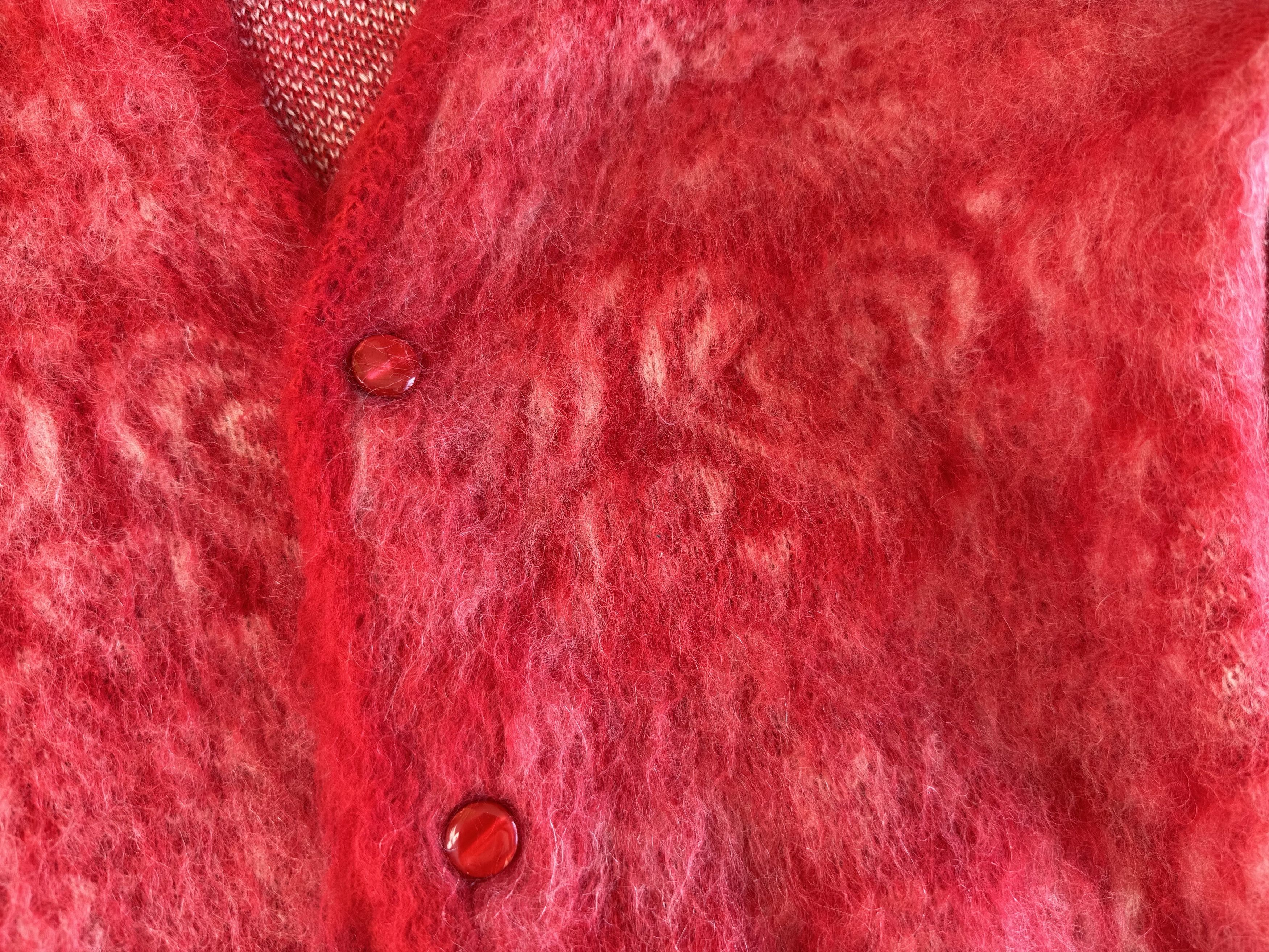 Needles Needles Intarsia Mohair Cardigan, Hearts, Japanese Size US L / EU 52-54 / 3 - 8 Thumbnail