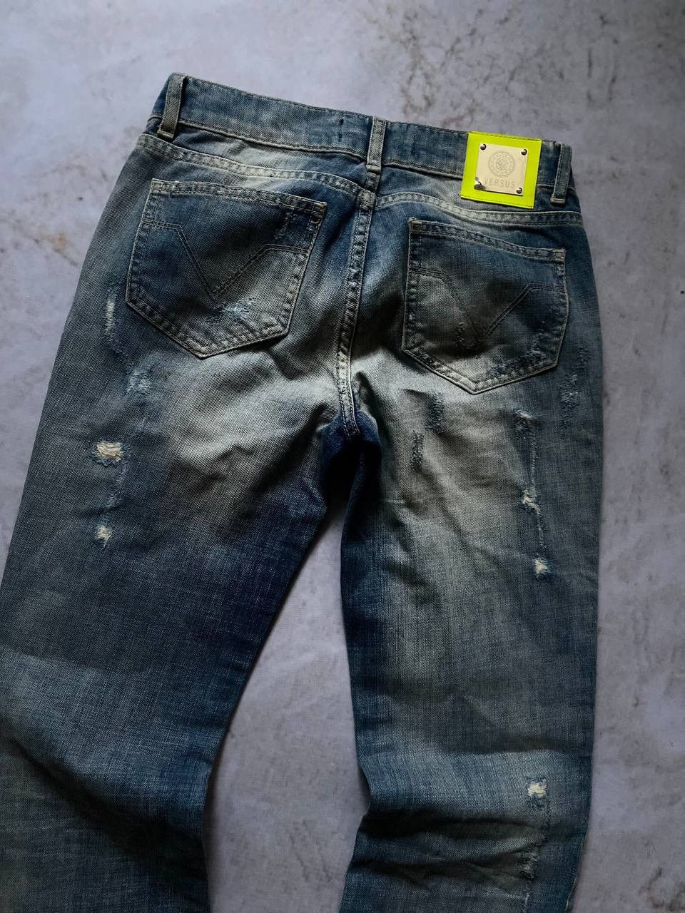 Versace × Versus Versace Vintage Versus Versace Y2K Distressed Jeans Denim Pants Rare Size US 31 - 6 Thumbnail