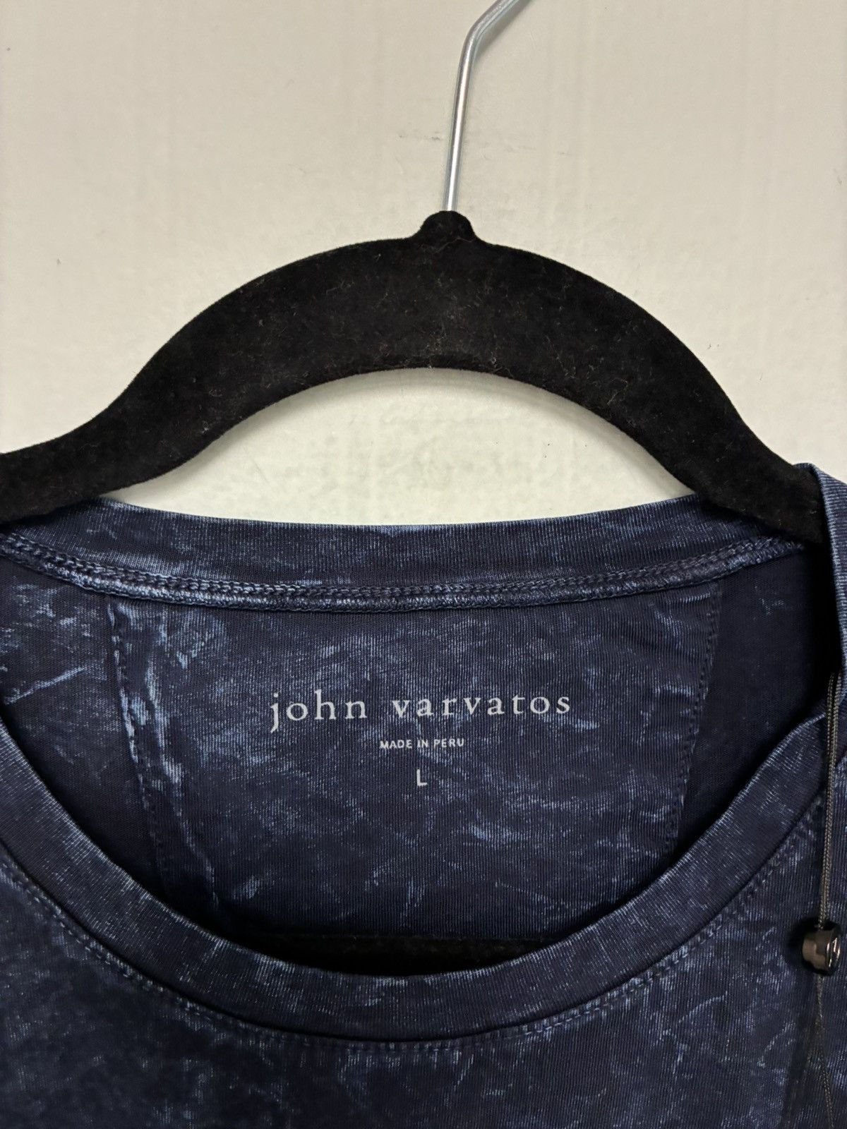 John Varvatos Blue Abstract Marble Cotton tee Size large Size US L / EU 52-54 / 3 - 4 Thumbnail