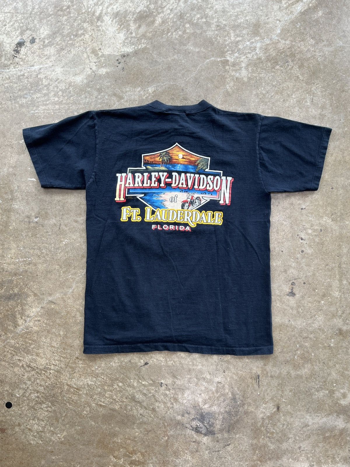 Harley Davidson Vintage 1990 Harley Davidson Lightning Lauderdale Tee Large Size US L / EU 52-54 / 3 - 3 Thumbnail