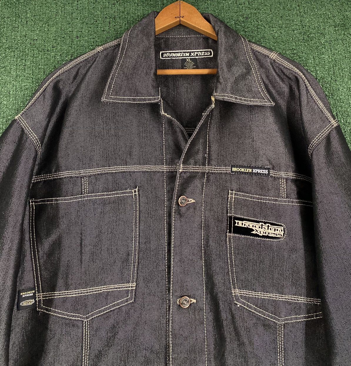Other Vintage Y2K Brooklyn Xpress Denim Jean Jacket Men’s Size 2XL Size US XXL / EU 58 / 5 - 2 Thumbnail