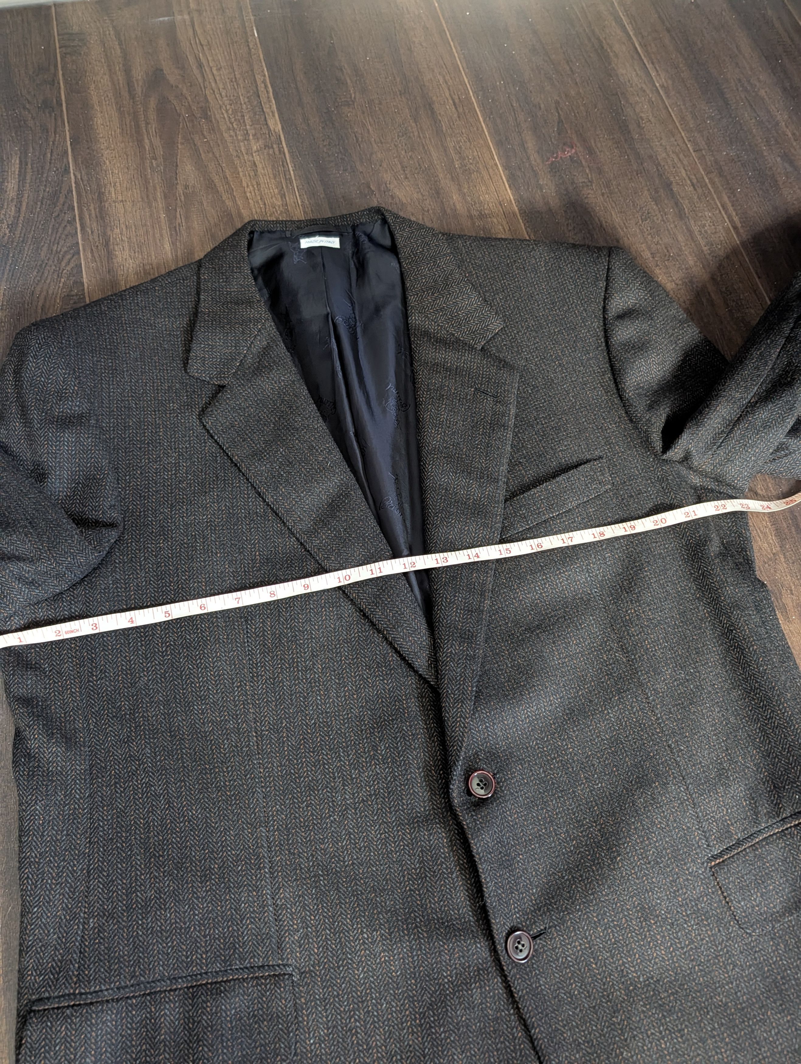 Brioni Wool & cashmere brown herringbone knit sport coat Size 46R - 18 Thumbnail
