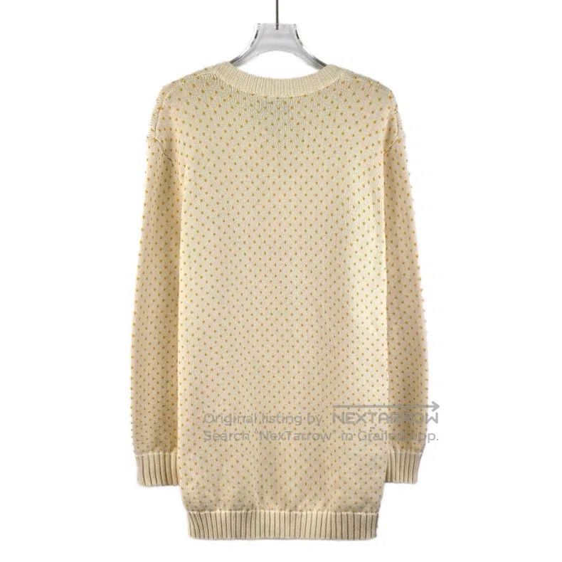 Gucci Gucci Beige apple inlaid cotton round-neck long-sleeved kn Size S / US 4 / IT 40 - 2 Thumbnail