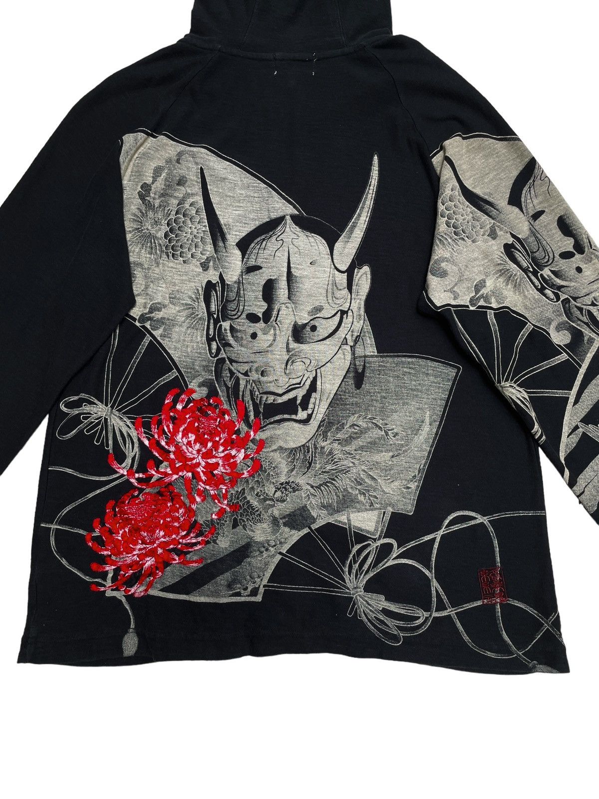 Japanese Brand Rare Design Vintage Brand Karakuri Overprint Hoodie 1990s Size US L / EU 52-54 / 3 - 4 Thumbnail