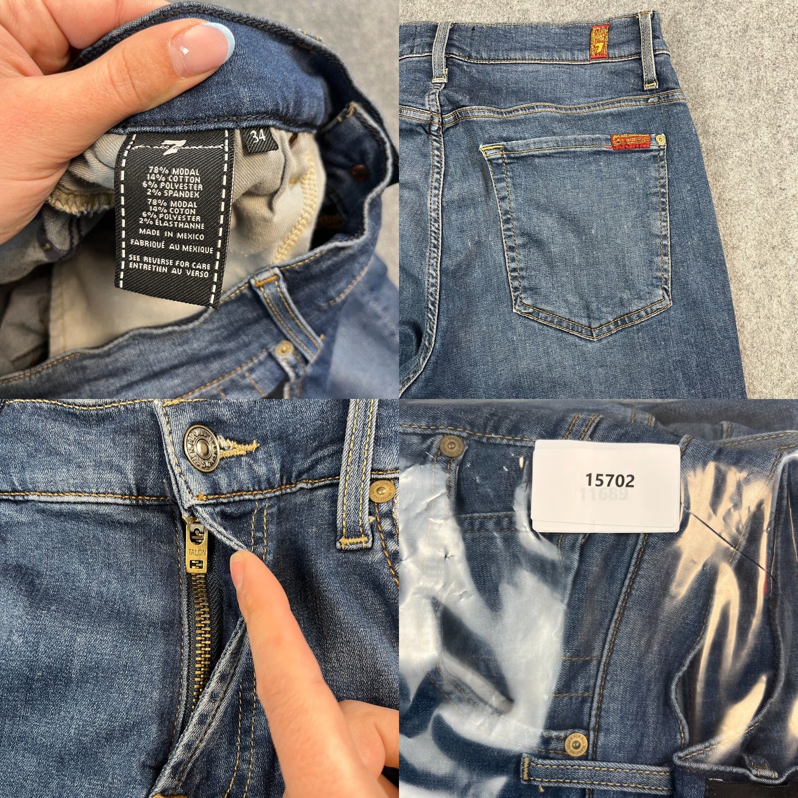 7 For All Mankind 7 For All Mankind Mens Jeans Slim Tapered 32 Dark Wash Blue Luxe Sport Denim 5-Pocket Size US 32 / EU 48 - 8 Thumbnail