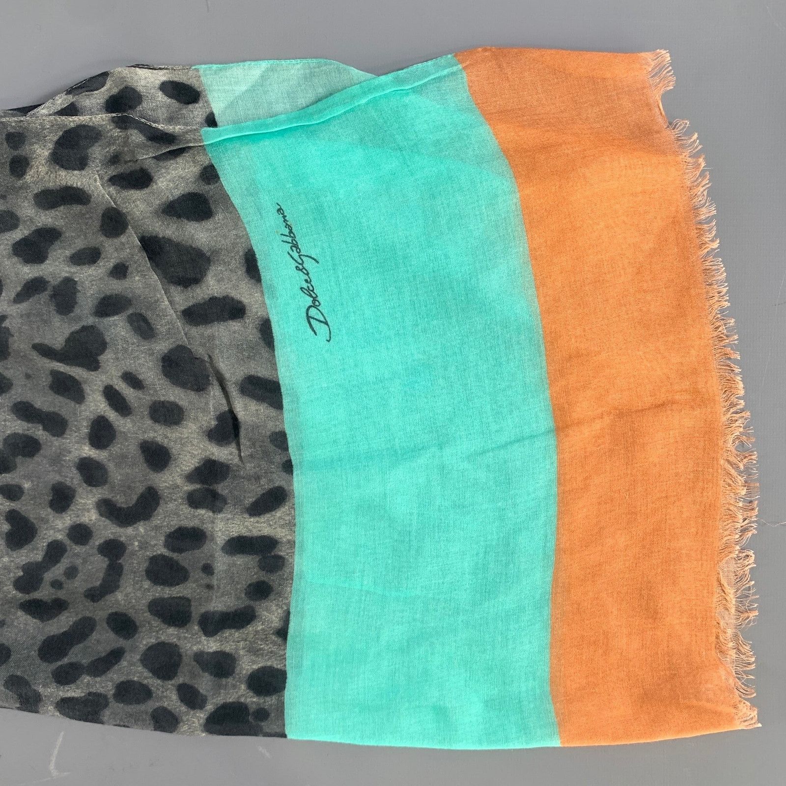 Dolce & Gabbana DOLCE & GABBANA Grey Multi-Color Animal Print Scarves Size ONE SIZE - 2 Thumbnail