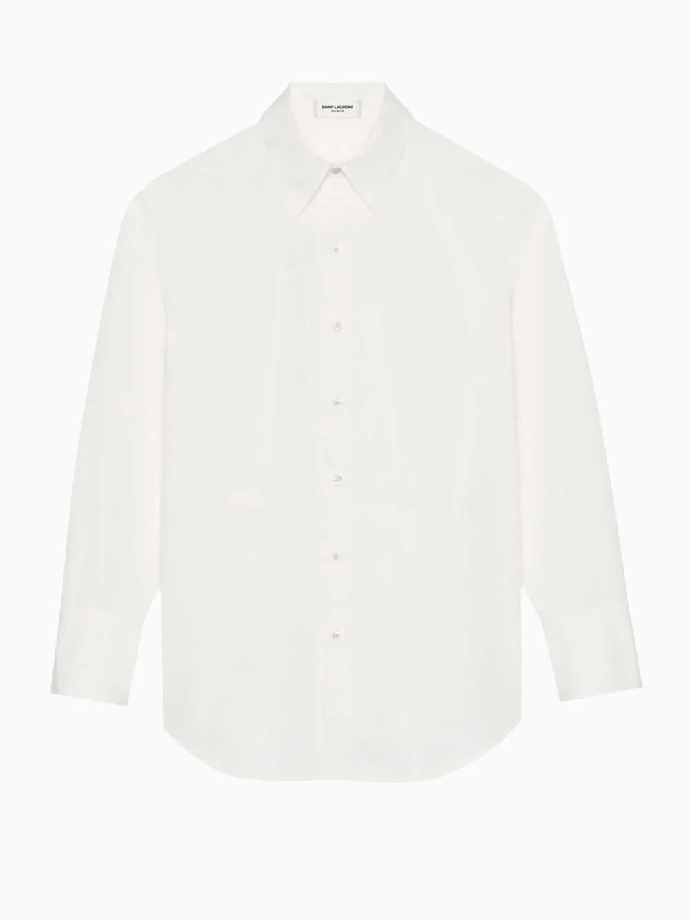 Saint Laurent Paris oc11z0126 789413 Oversized Shirt in Poplin in White Size M / US 6-8 / IT 42-44 - 2 Thumbnail