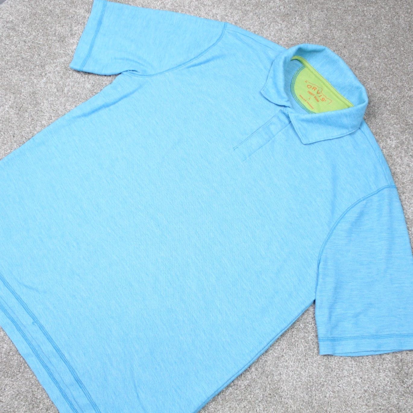 Orvis Orvis Polo Shirt Mens Large Blue Cotton Polyester Blend S/S Pullover Shirt Size US L / EU 52-54 / 3 - 4 Thumbnail