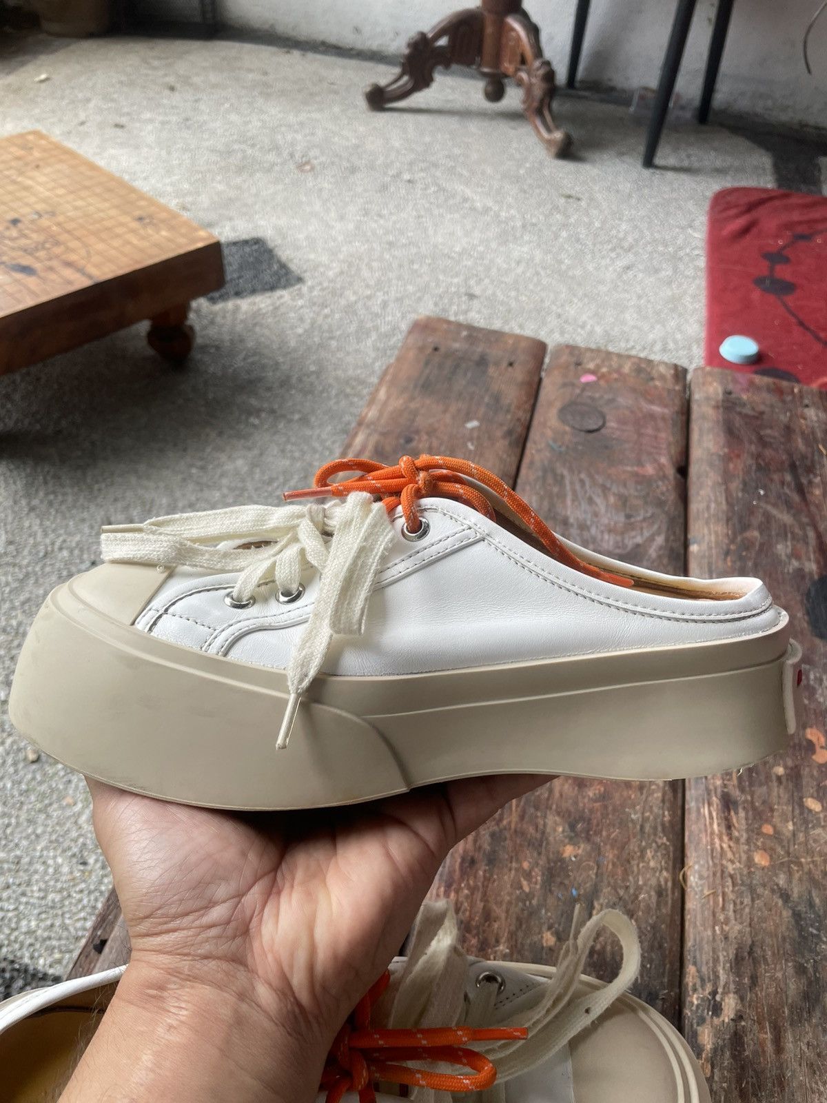 Marni Authentic MARNI white pablo lace up sabot Size US 8 / IT 38 - 9 Thumbnail