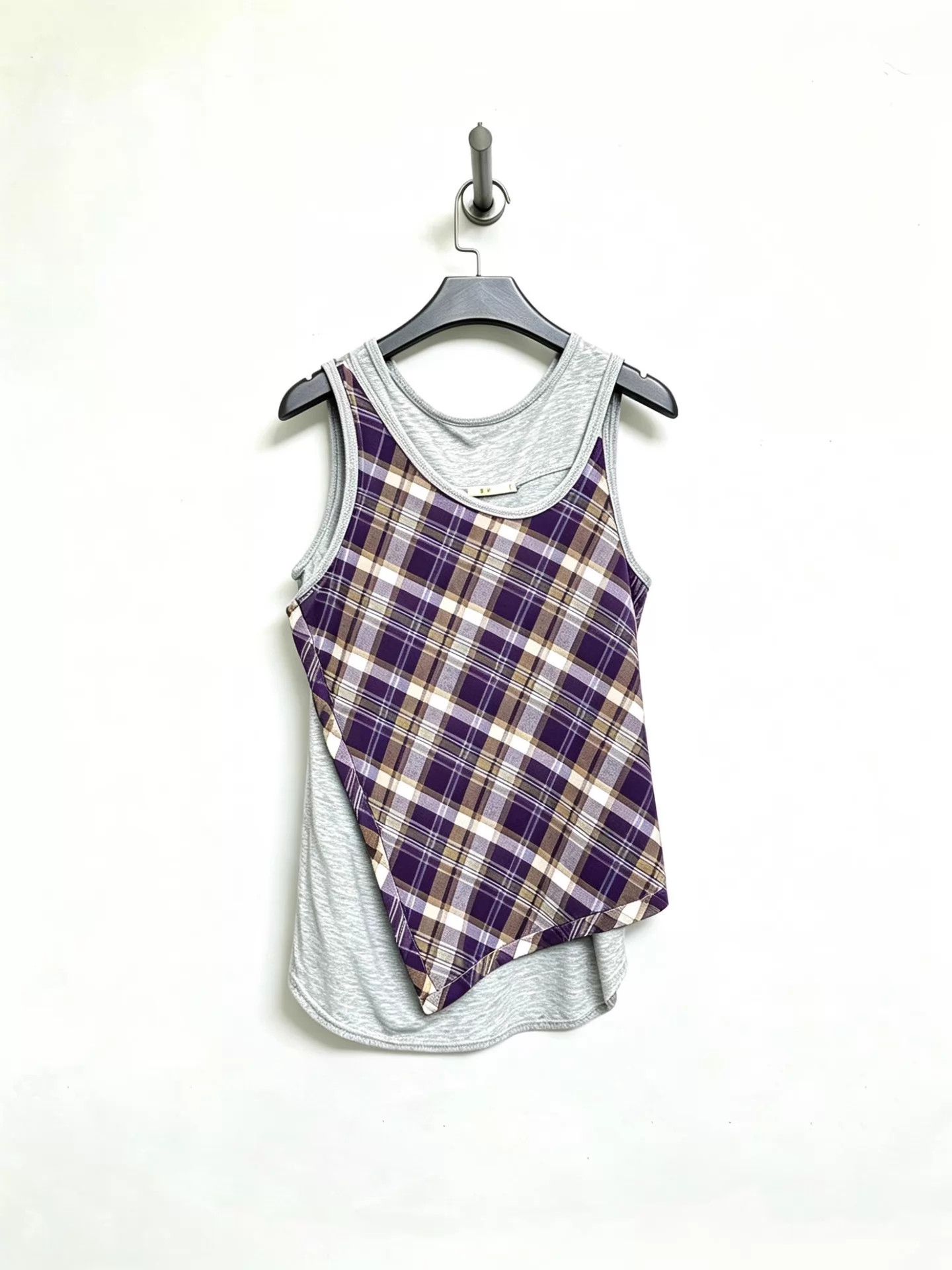 Yohji Yamamoto Yohji Yamamoto Y's 2-Layer Purple Tan Check Vest Size M / US 6-8 / IT 42-44 - 1 Thumbnail