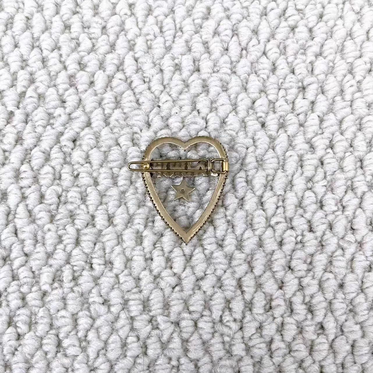 Dior Dior heart crystal lucky star logo hairclip/brooch Size ONE SIZE - 2 Thumbnail