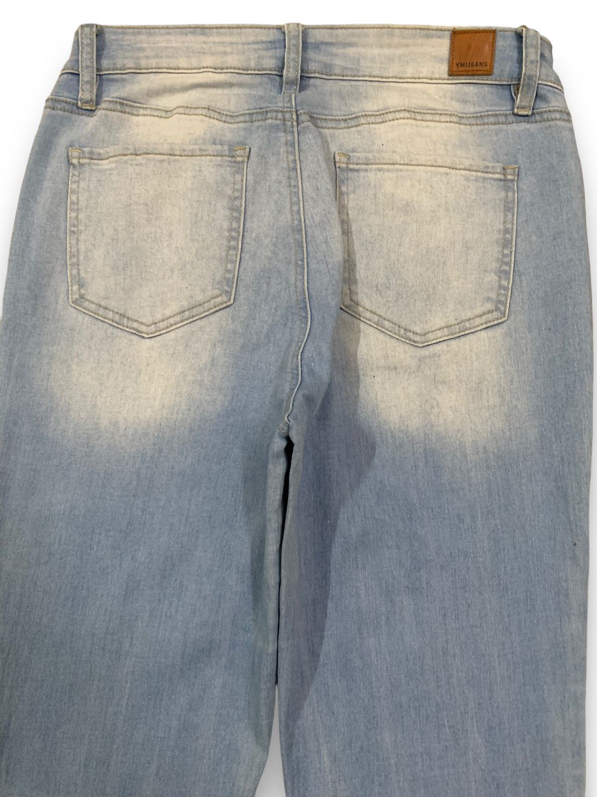 Le Grande Bleu (L.G.B.) Vintage YMI Flare Bell Bottom Frayed Leg Distressed Jeans Size 28" / US 6 / IT 42 - 10 Thumbnail