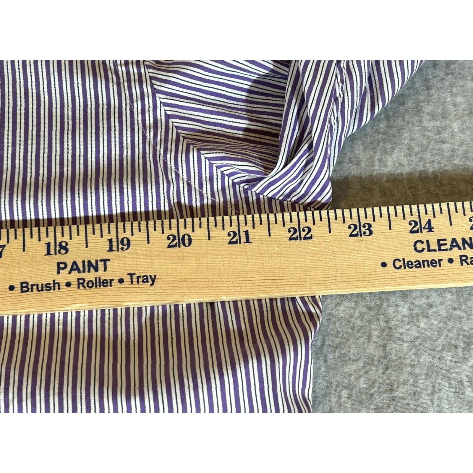 Polo Ralph Lauren Ralph Lauren Shirt Mens 15.5 Purple Stripe Button Polo Dress Shirt Size 42R - 4 Thumbnail