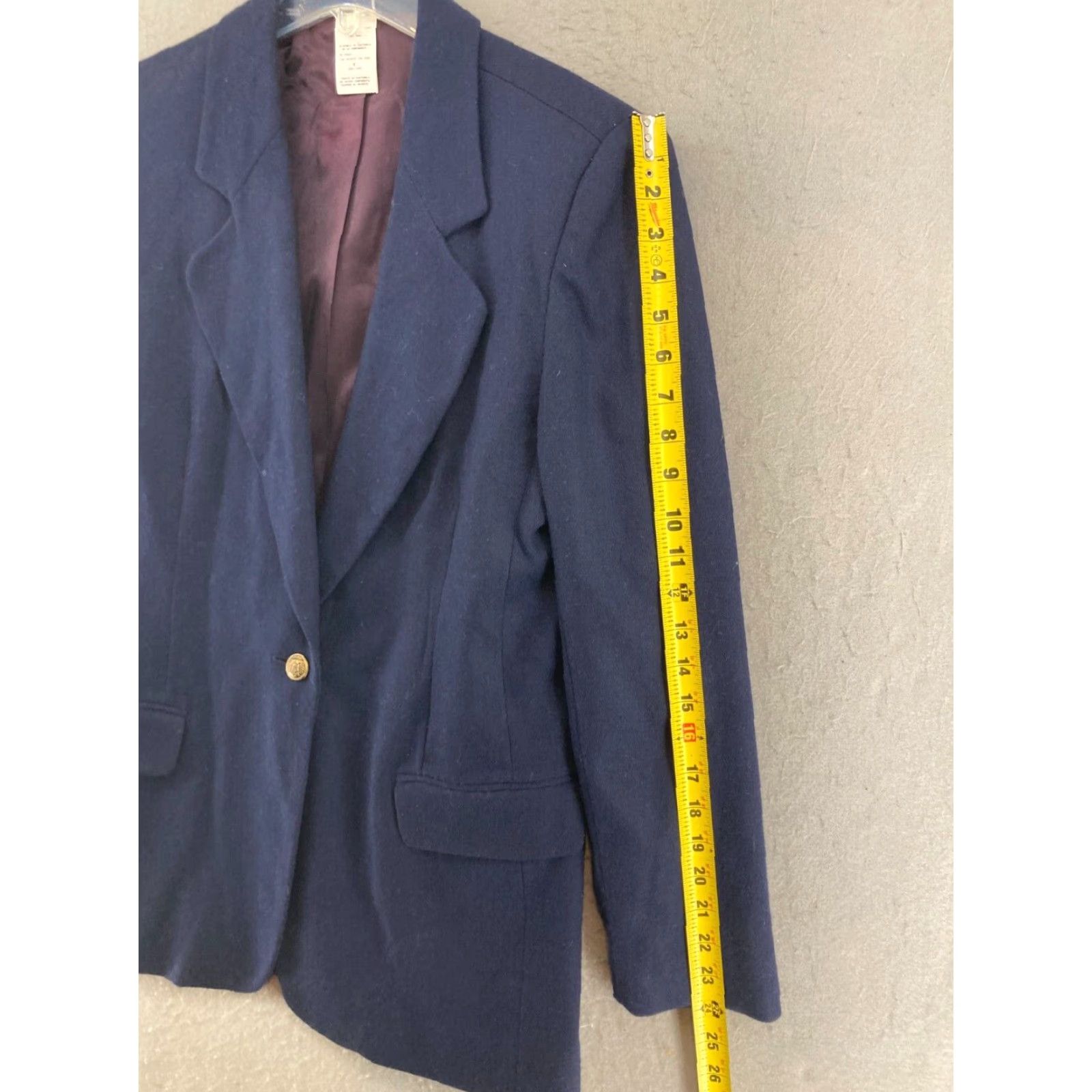 Vintage Vintage Wool Blazer Womens Size 8 Navy Blue 80s 90s Classic Notch Lapel Summer Fall Winter Suit Jacket Size M / US 6-8 / IT 42-44 - 4 Thumbnail