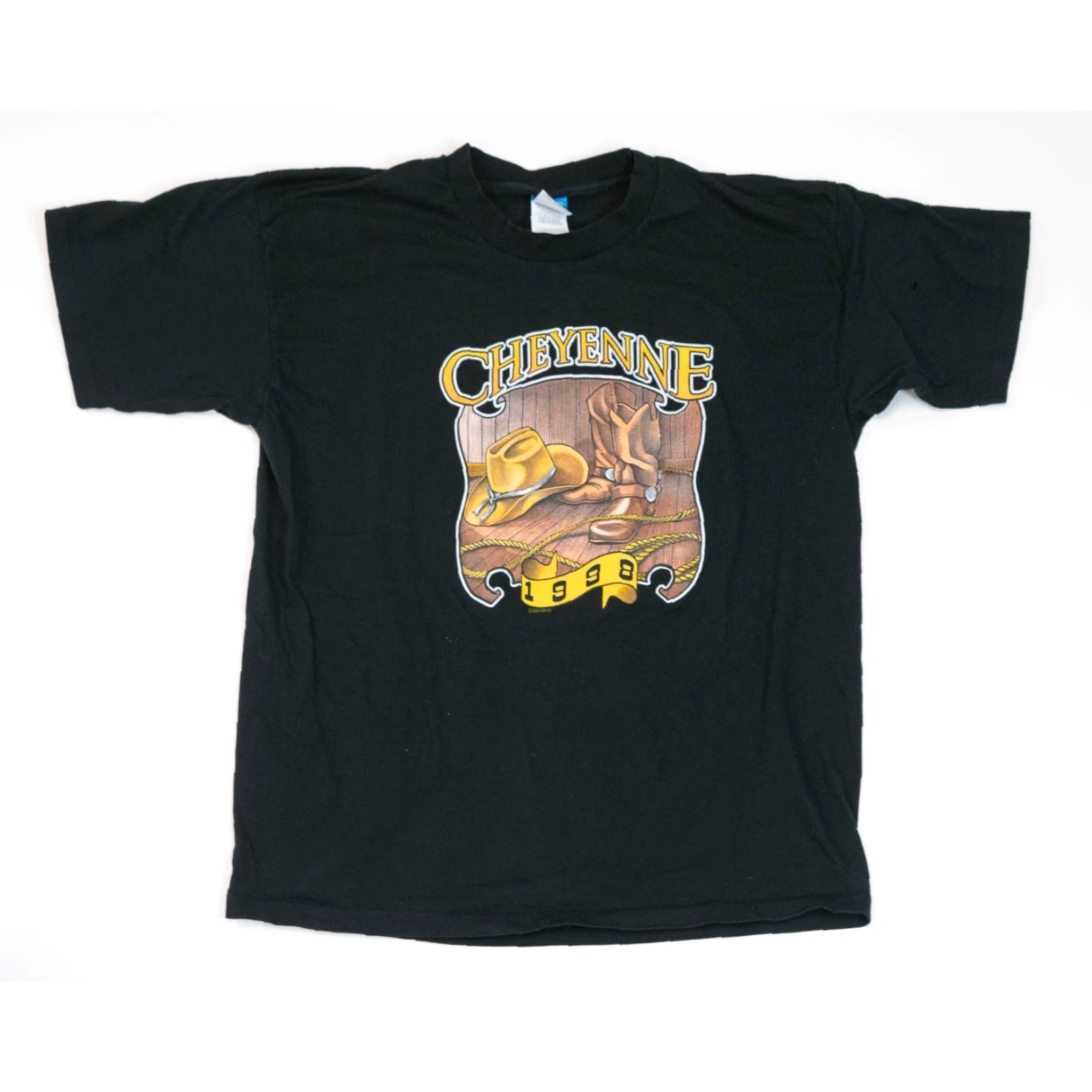 Fruit Of The Loom VINTAGE Cheyenne Frontier Days Shirt Mens XL Gray Annual Single Stitch 1998 Rodeo Size US XL / EU 56 / 4 - 2 Thumbnail