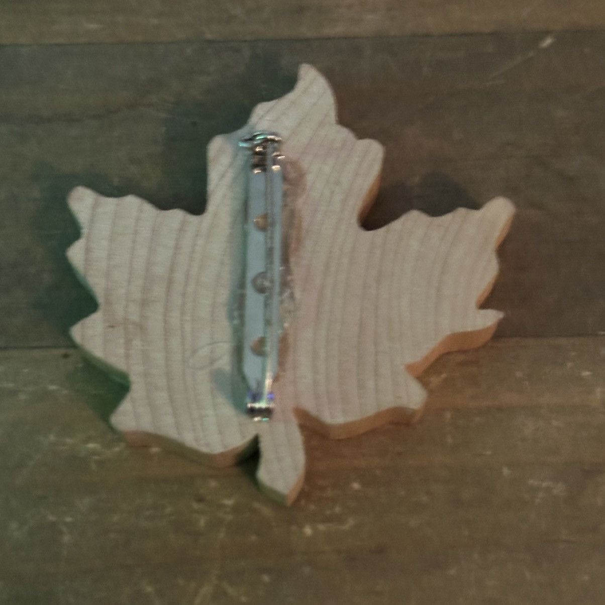 Vintage Vintage wooden autumn leaf brooch Size ONE SIZE - 2 Thumbnail