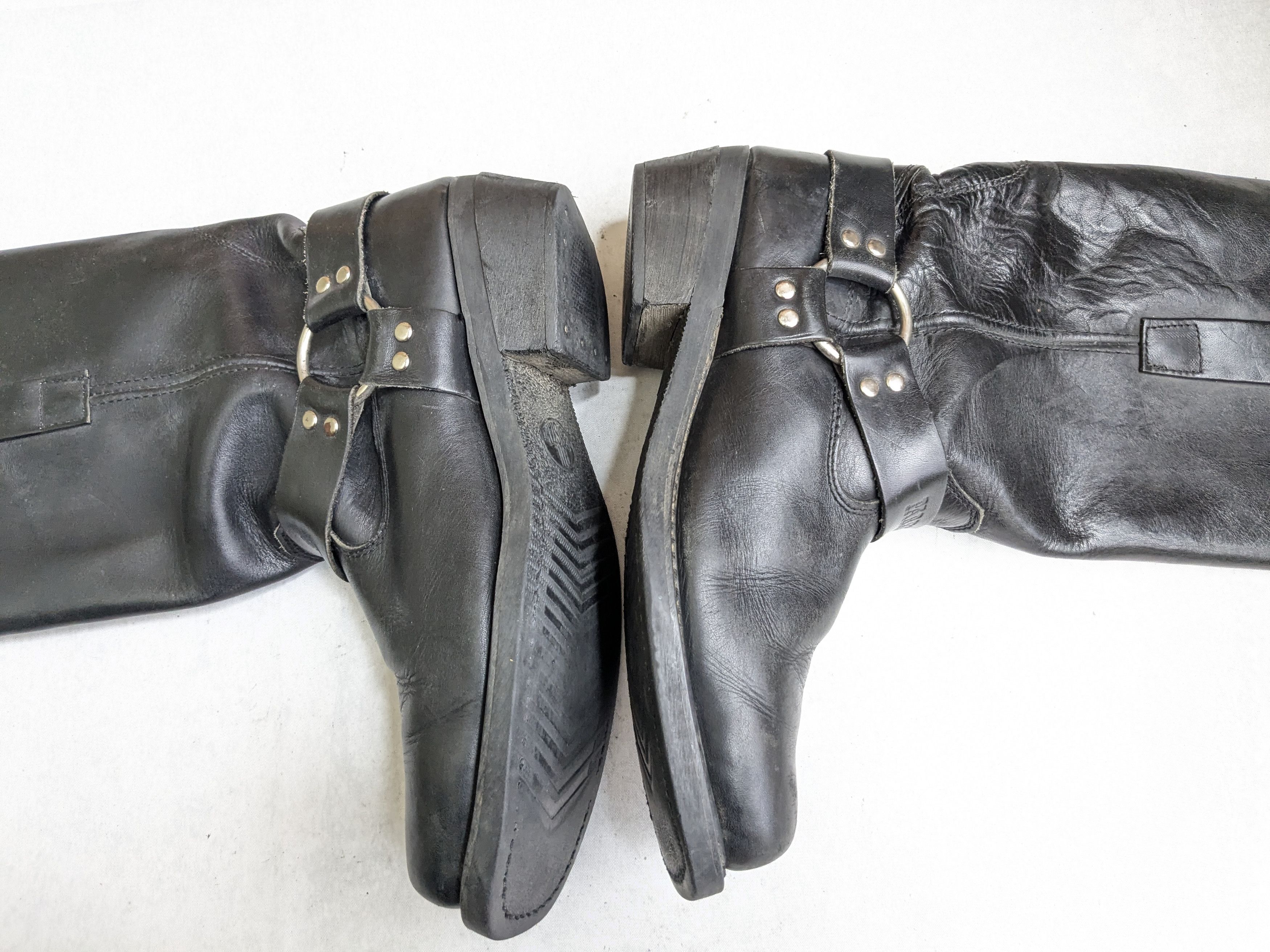 Genuine Leather Vintage Harness Boots Black Leather 11 Motorcycle Biker Size US 11 / EU 44 - 10 Thumbnail
