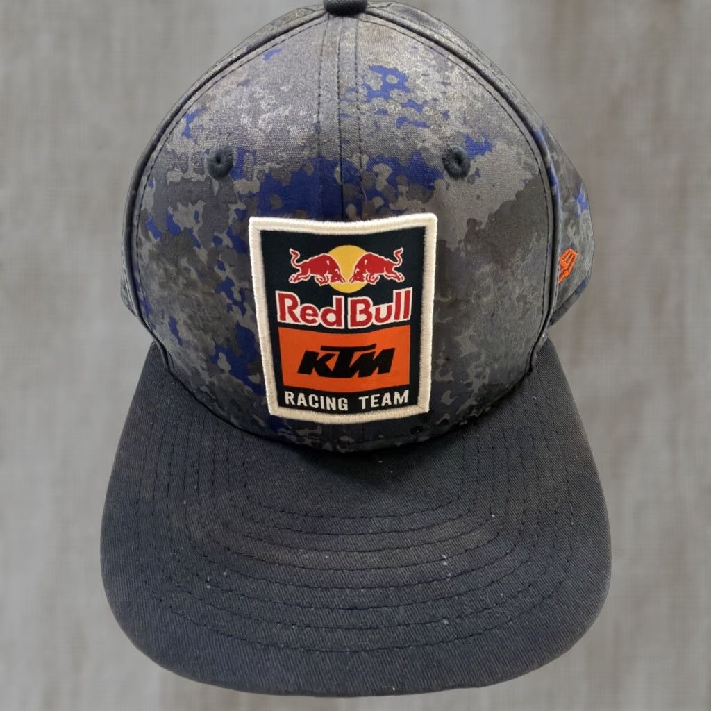 New Era VINTAGE? New Era RedBull KTM Racing Team Camp SnapBack Baseball Hat Blue Orange Stains Size ONE SIZE - 1 Thumbnail