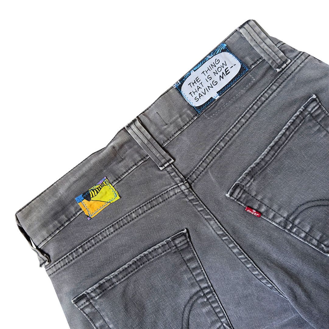 Levi's Upcycled "OLD SCHOOL MARVEL" LEVI'S 511 Slim Jeans Size US 30 / EU 46 - 5 Thumbnail