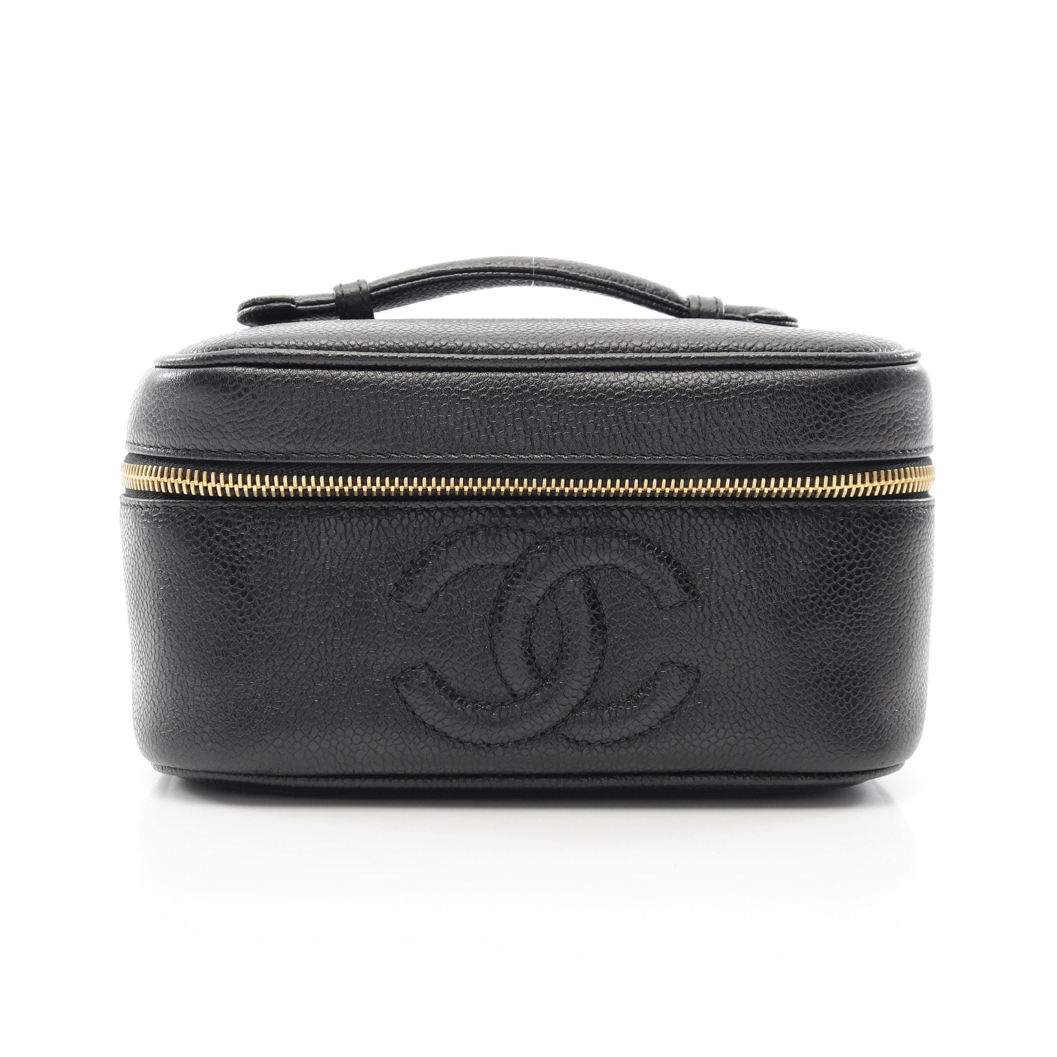 Chanel Chanel Coco Mark Handbag Vanity Bag Caviar Skin Black Gold Hardware Size ONE SIZE - 1 Thumbnail