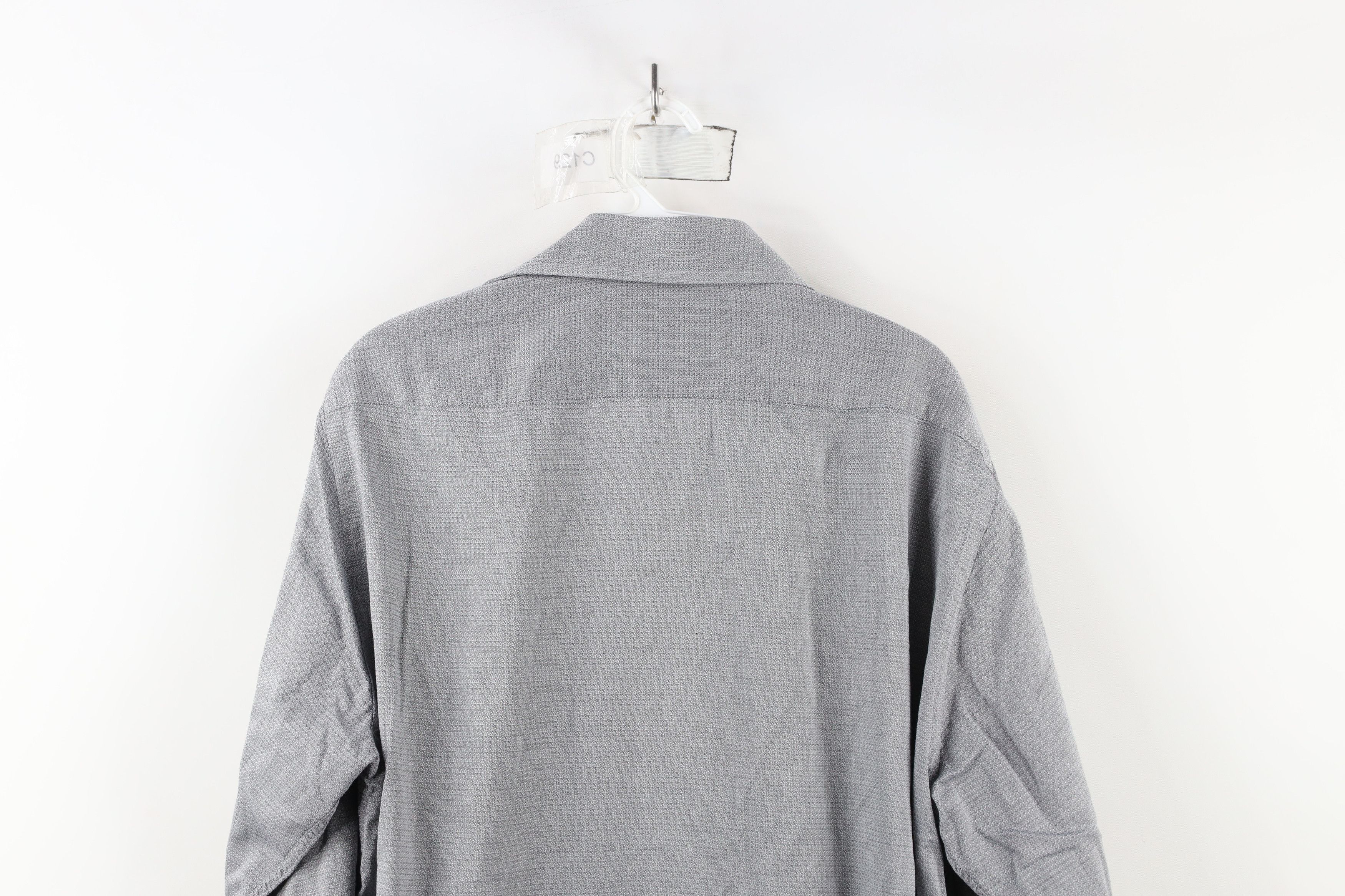 Hugo Boss × Vintage Vintage Hugo Boss Geometric Collared Button Dress Shirt Gray Size US M / EU 48-50 / 2 - 12 Thumbnail