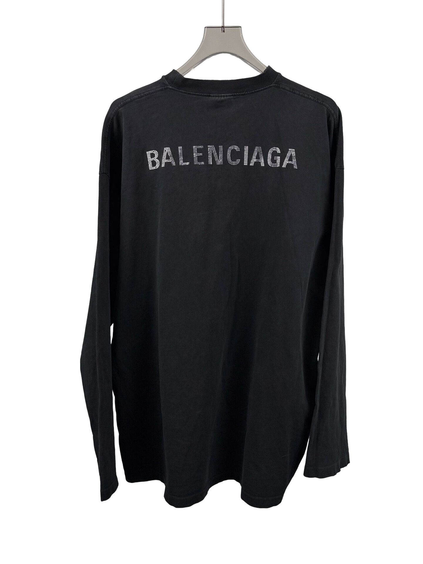 Balenciaga Balenciaga Rhinestone Logo Long Sleeve T-Shirt Size 2 Size US M / EU 48-50 / 2 - 1 Thumbnail