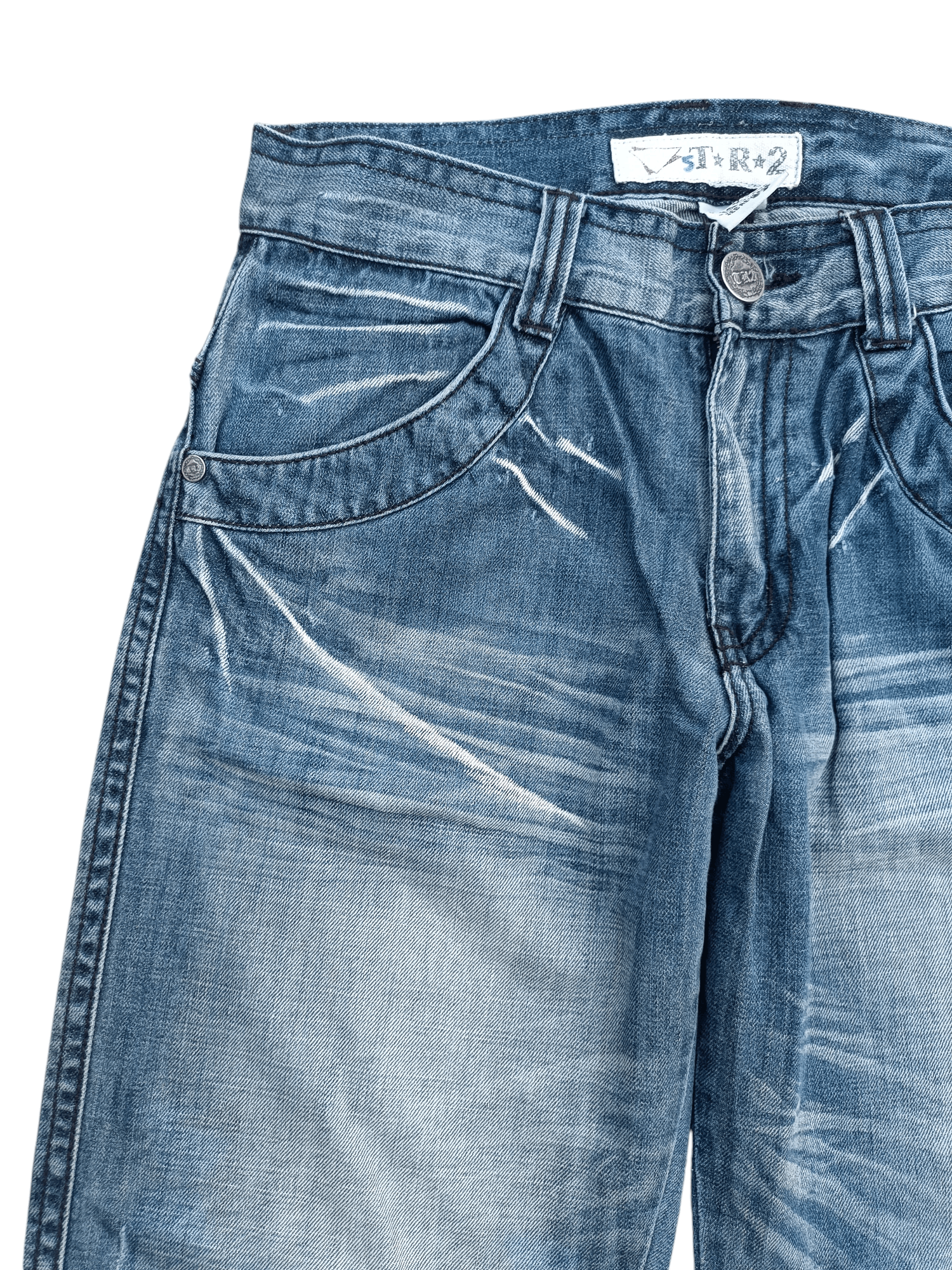 Japanese Brand BAGGY JAPANESE BRAND TR2 WHISKERS DISTRESSED DENIM Size US 34 / EU 50 - 15 Thumbnail