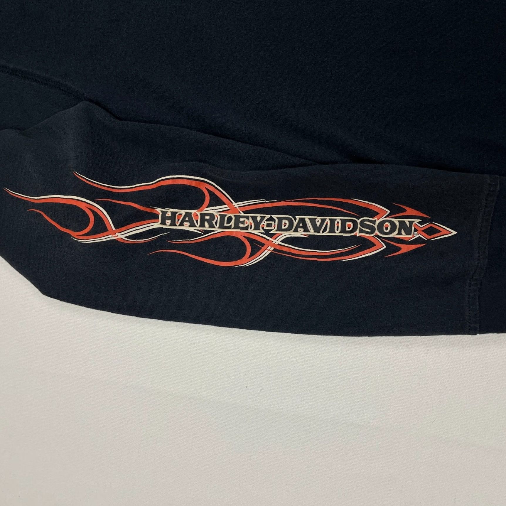 Harley Davidson VINTAGE Harley-Davidson Shirt Mens M Faded Black Fire Flames Biker Long Sleeve VTG Size US M / EU 48-50 / 2 - 3 Thumbnail